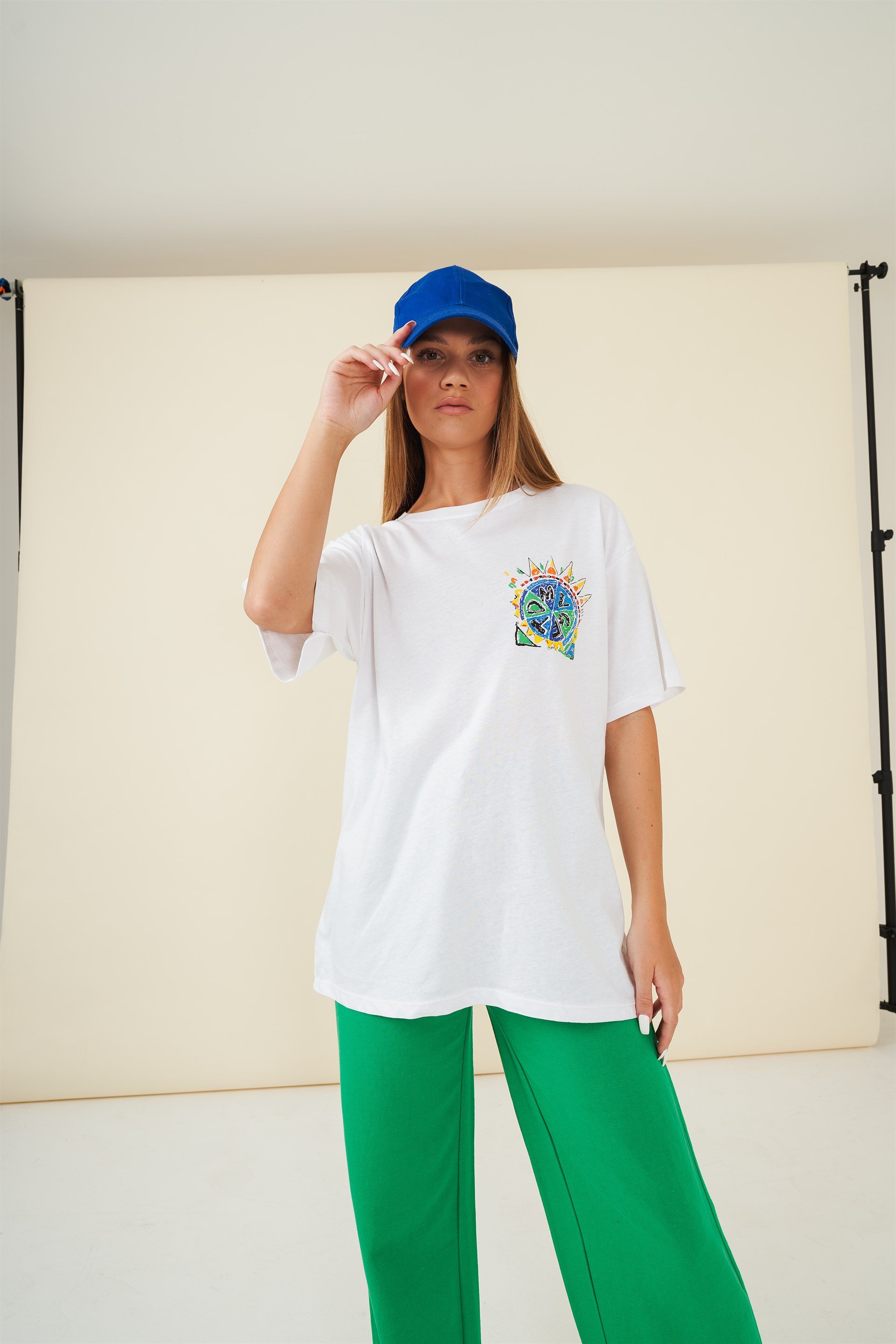 Bisiklet Yaka Tomygf Yazı Baskılı T-shirt
