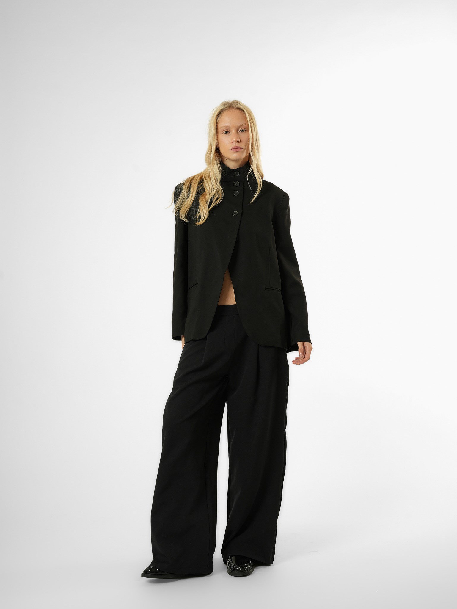 Biye Detaylı Blazer Ceket Siyah