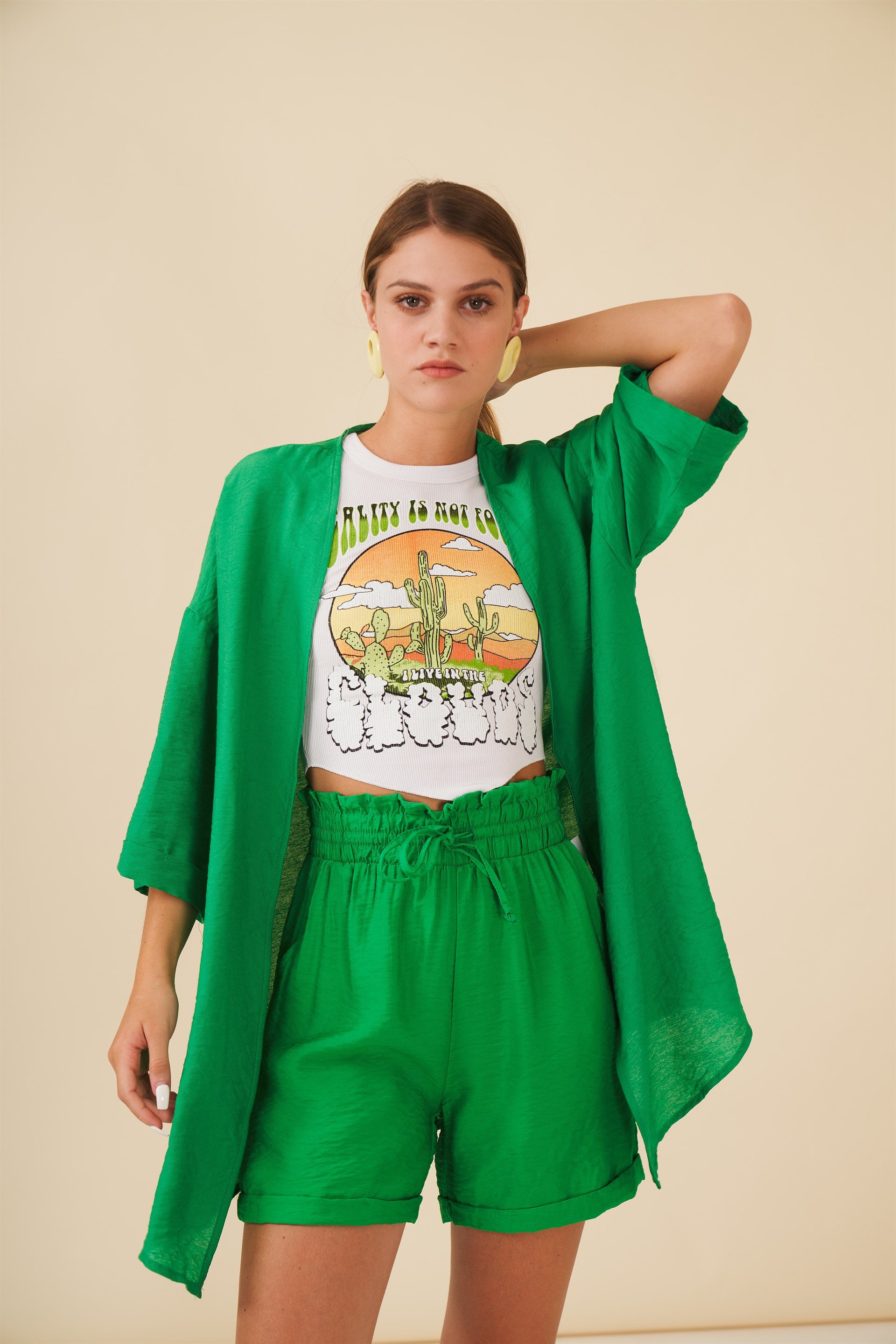 Bodrum Kumaş Dubble Kol Kimono