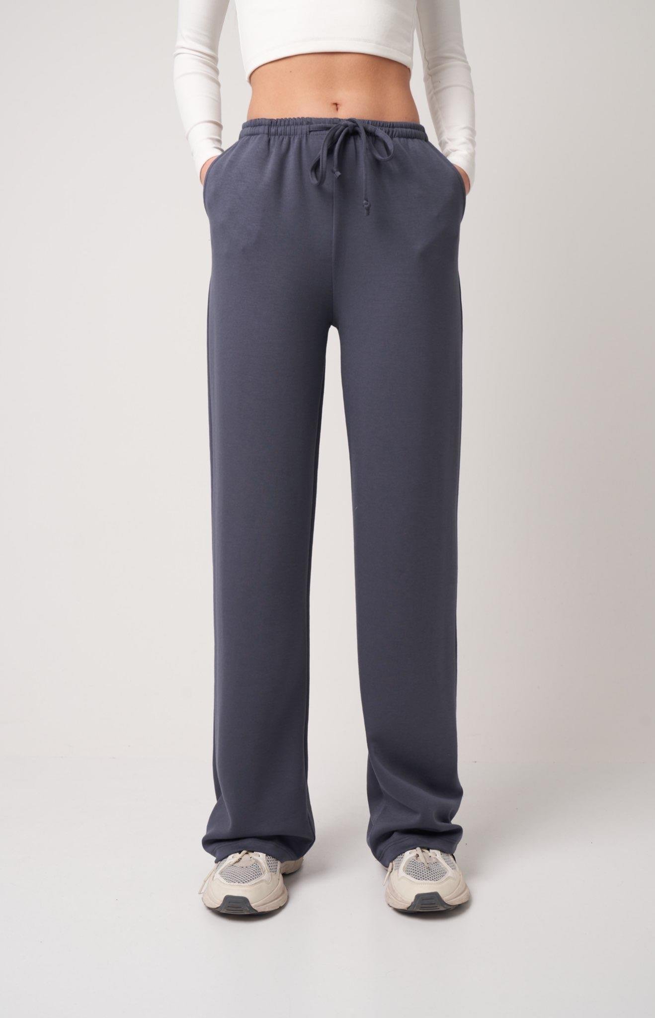 Bol Paça Modal Pantolon Füme