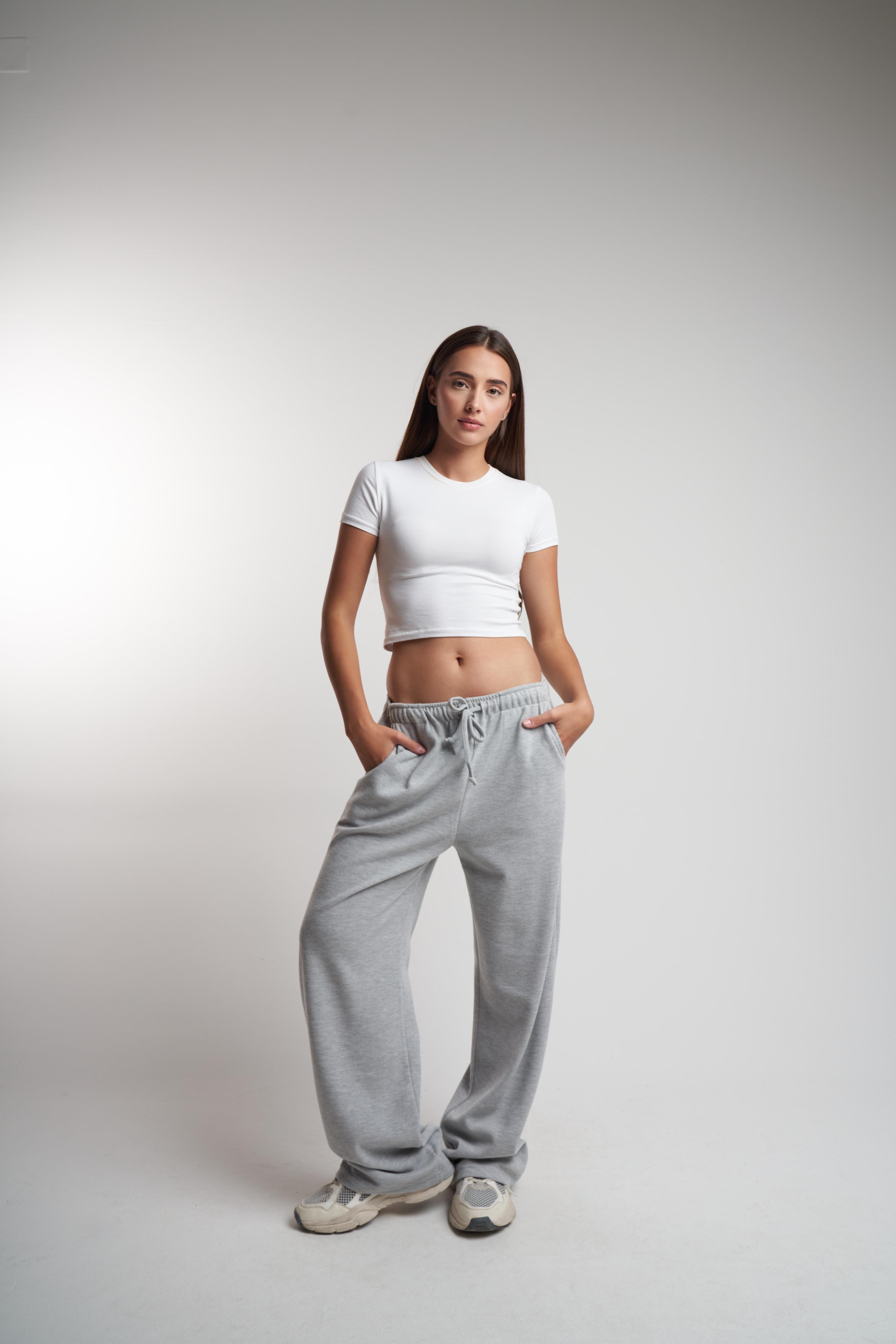 Bol Paça Triko Pantolon Gri