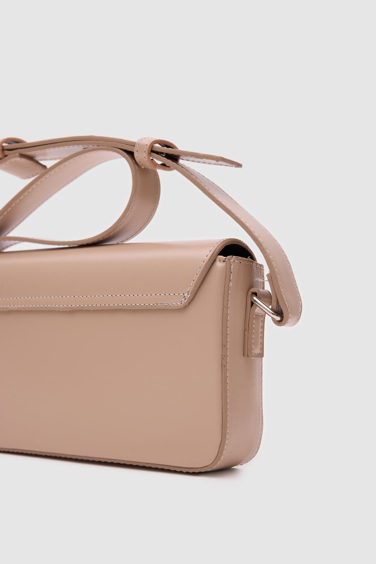 Box Kapaklı Çapraz Çanta Bej