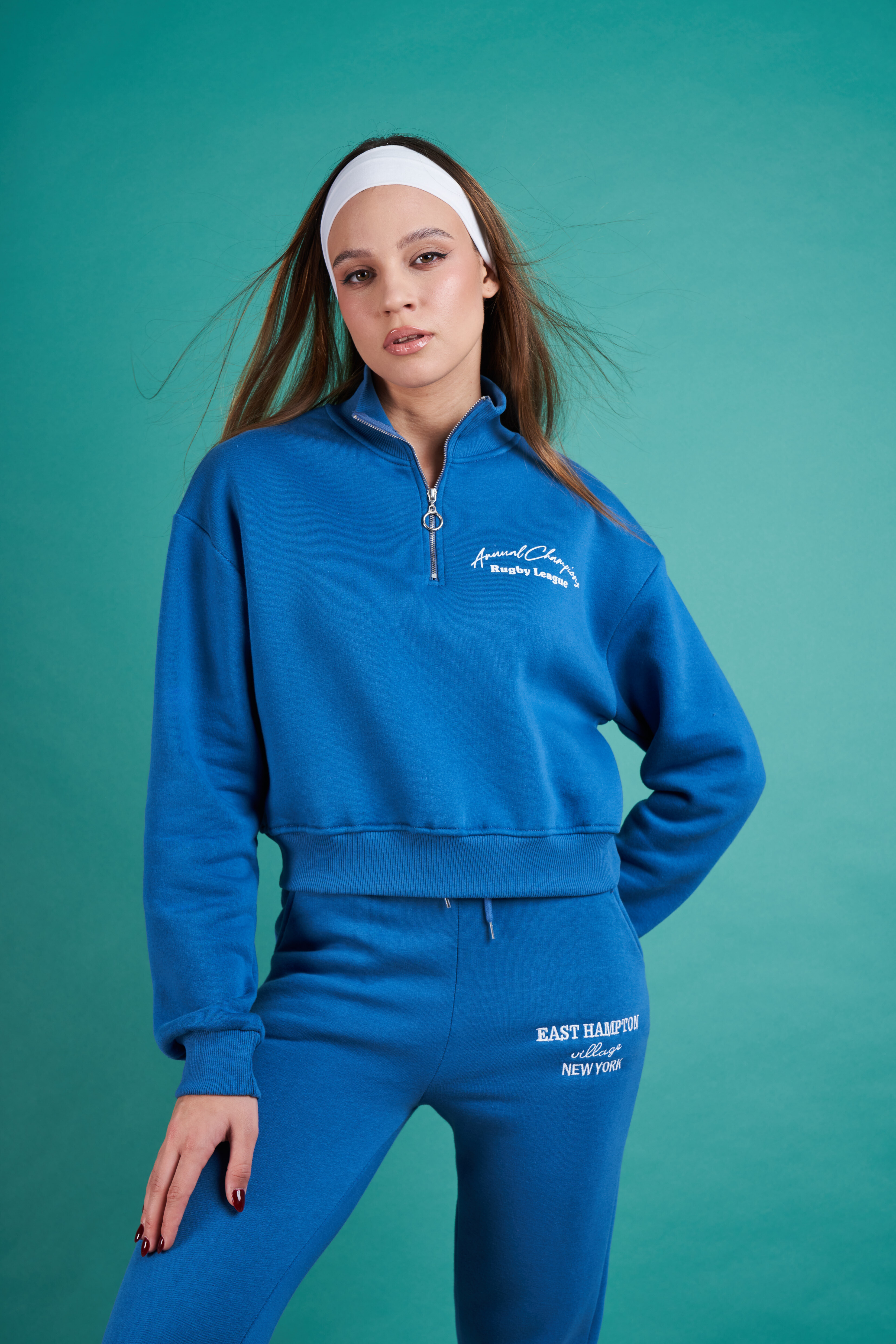 Brisbane Baskılı Sweatshirt Indigo