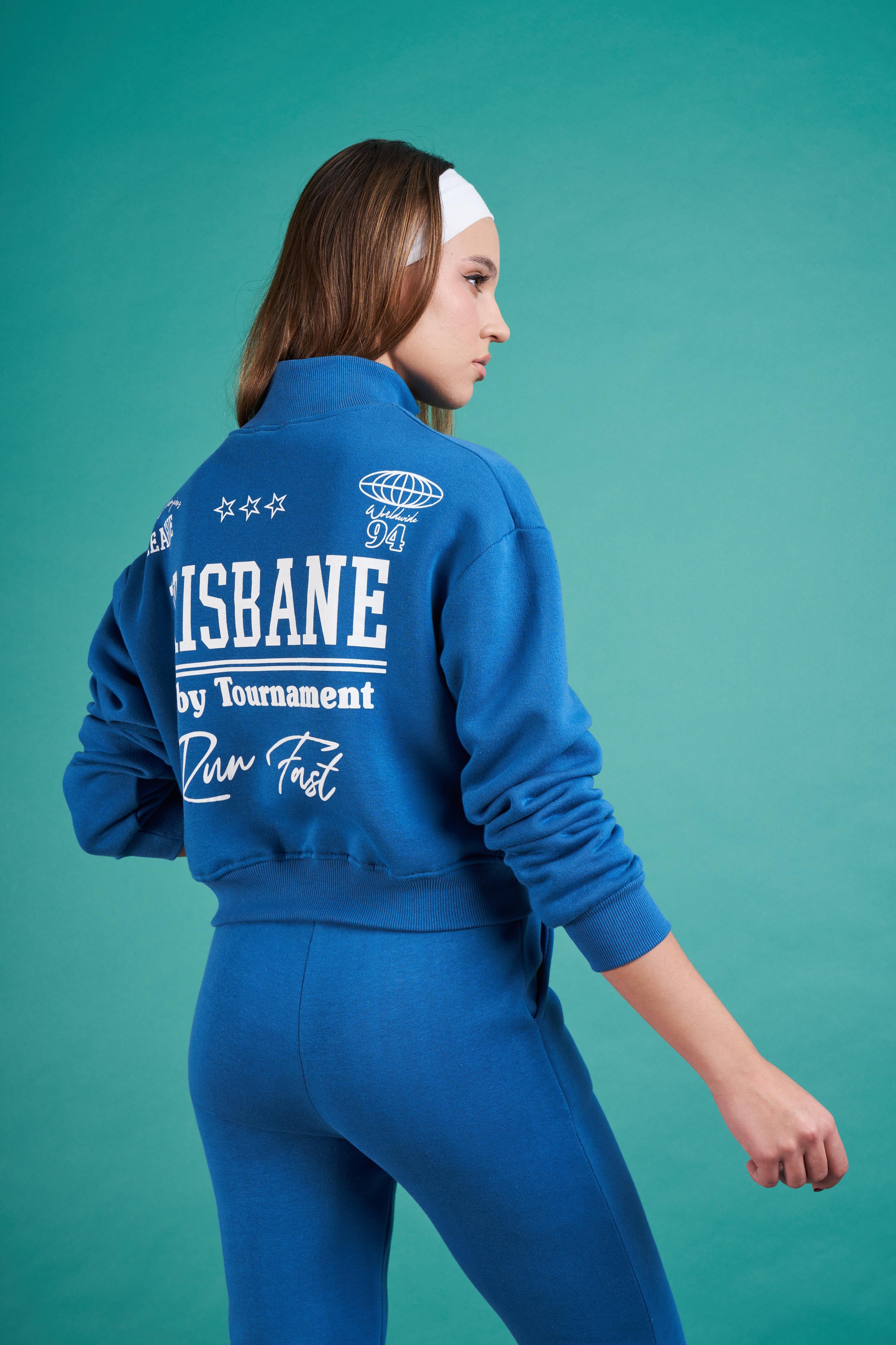 Brisbane Baskılı Sweatshirt Indigo