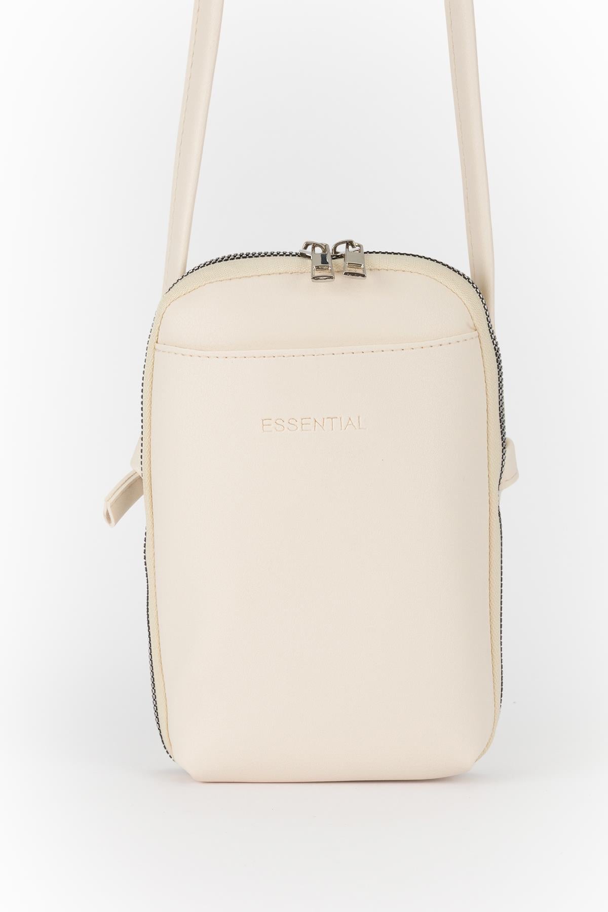 Çapraz Telefon Çantası Ekru
