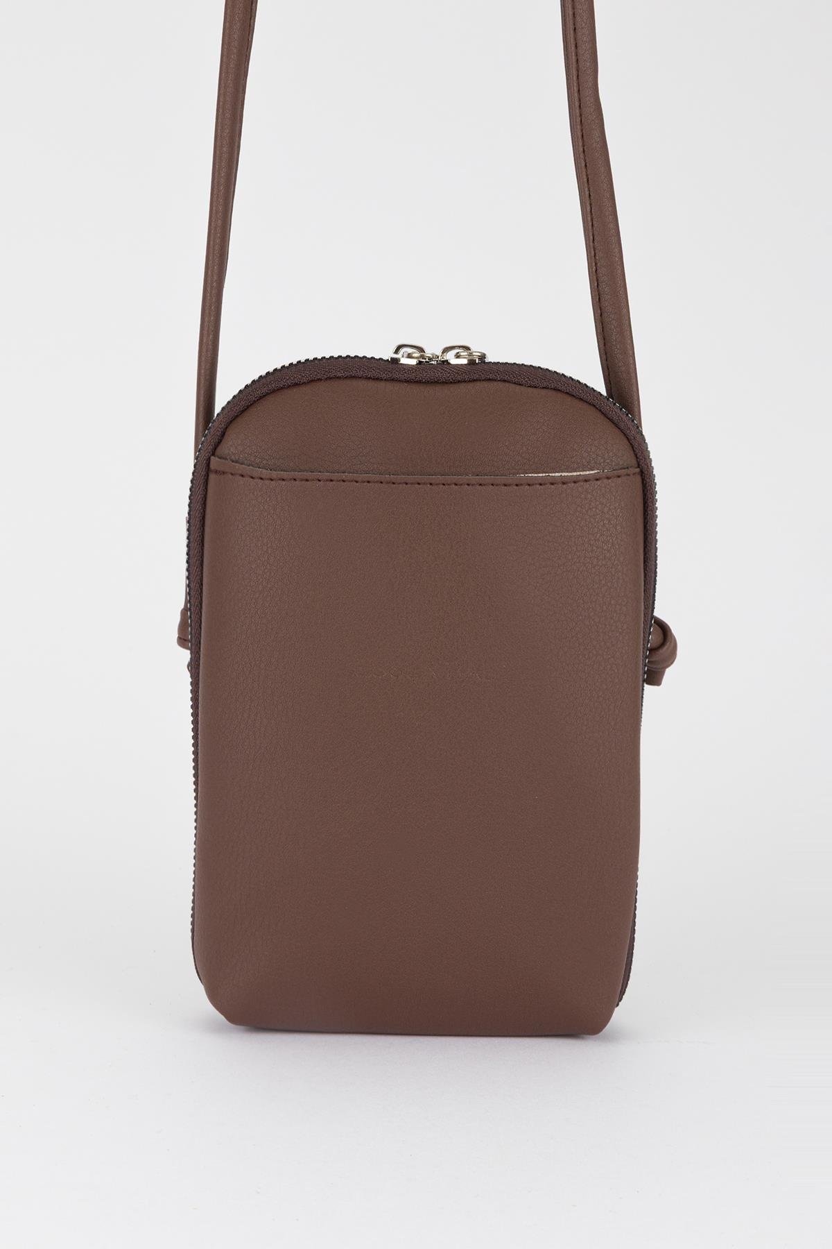 Çapraz Telefon Çantası Kahve