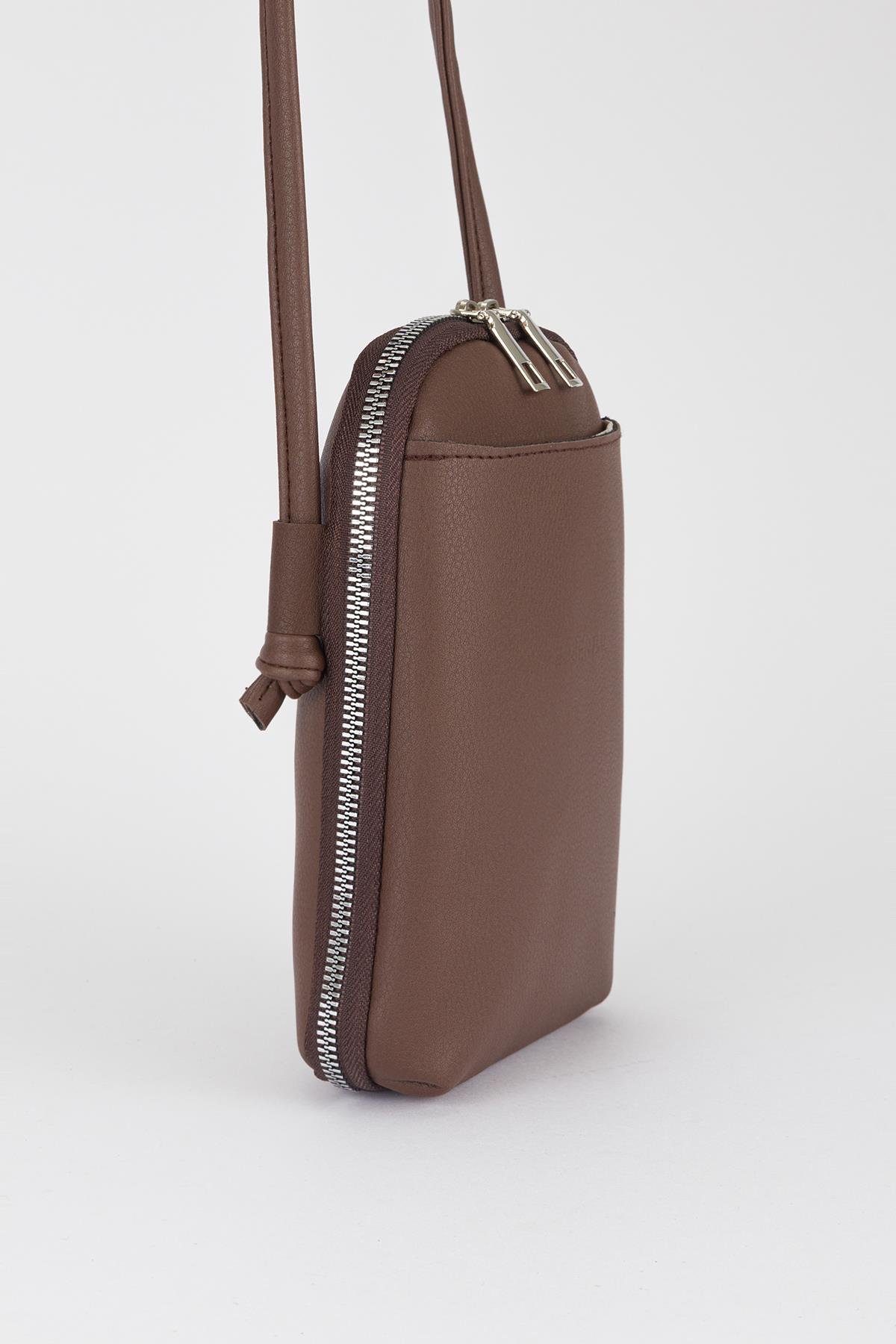 Çapraz Telefon Çantası Kahve