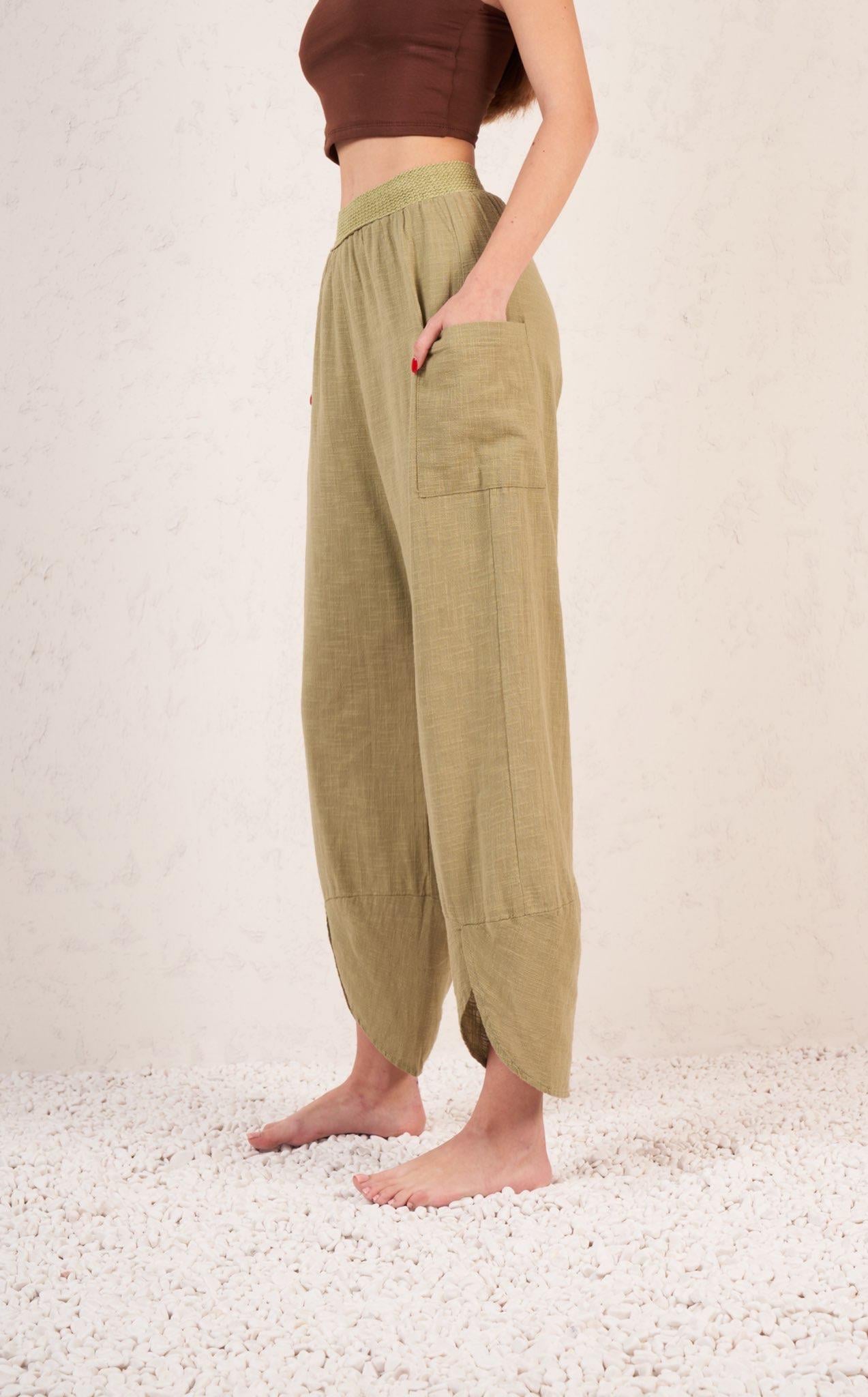 Cep Detaylı Şalvar Model Pantolon Haki