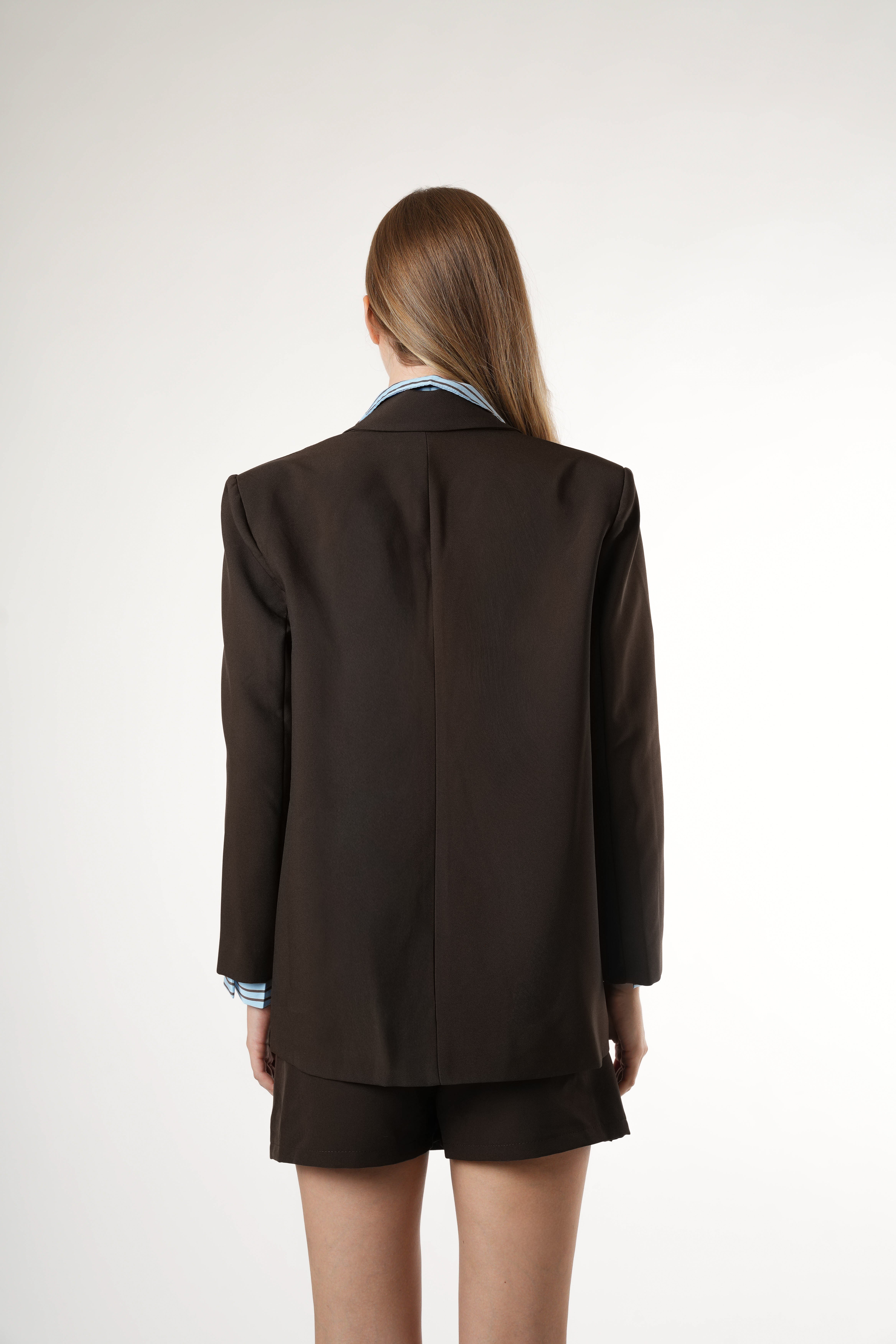 Cepli Blazer Ceket Acı Kahve