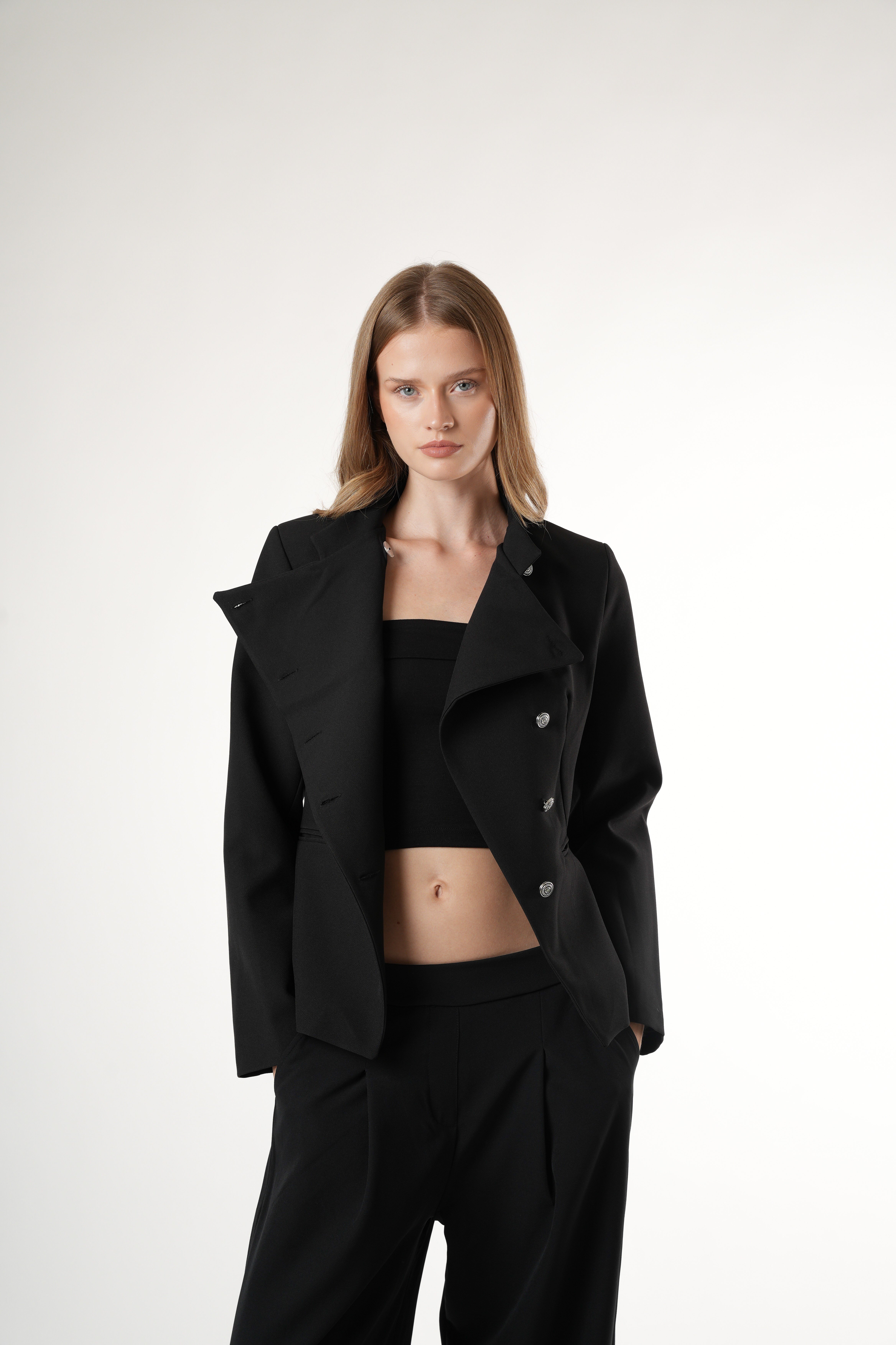 Cepli Blazer Ceket Siyah
