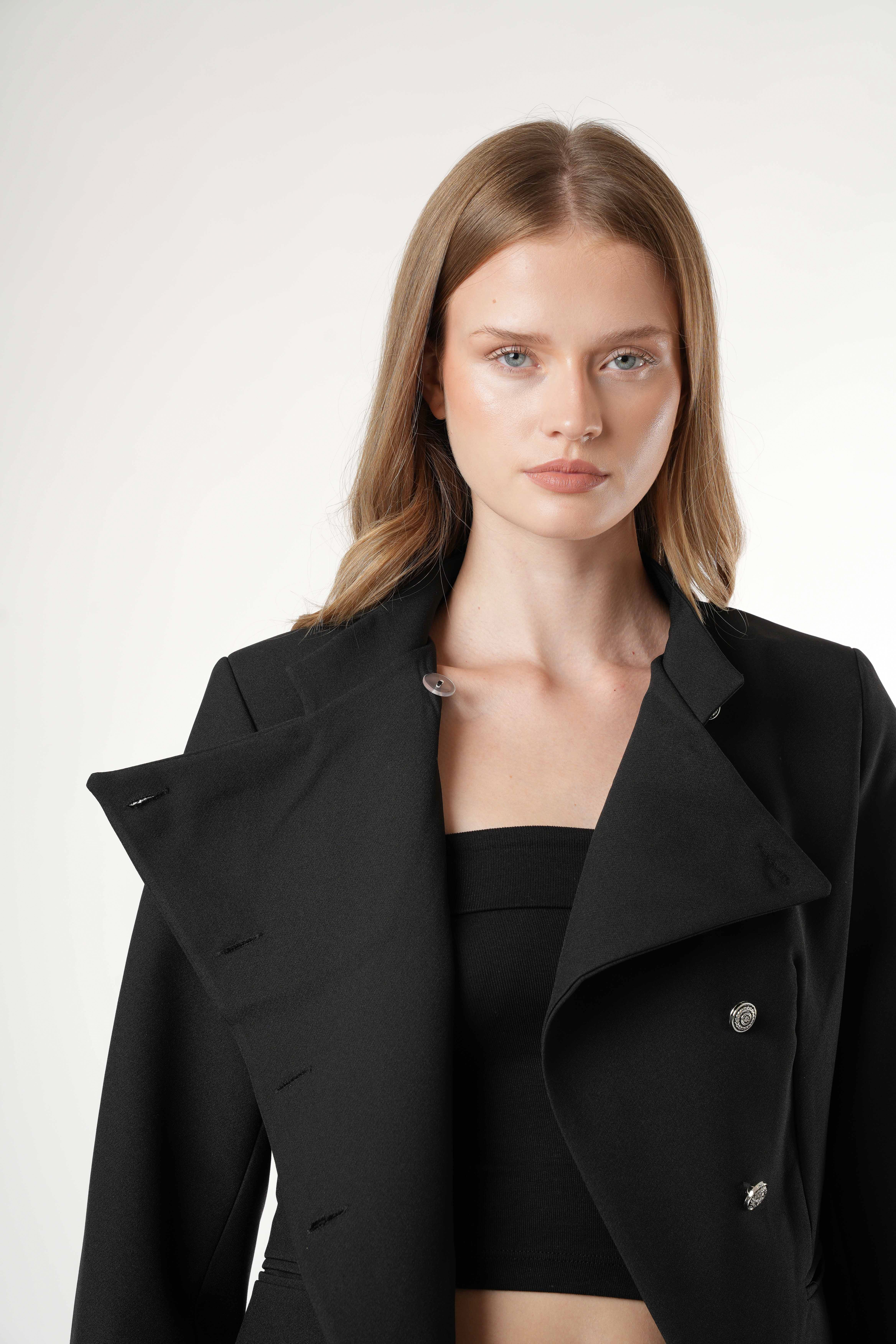 Cepli Blazer Ceket Siyah