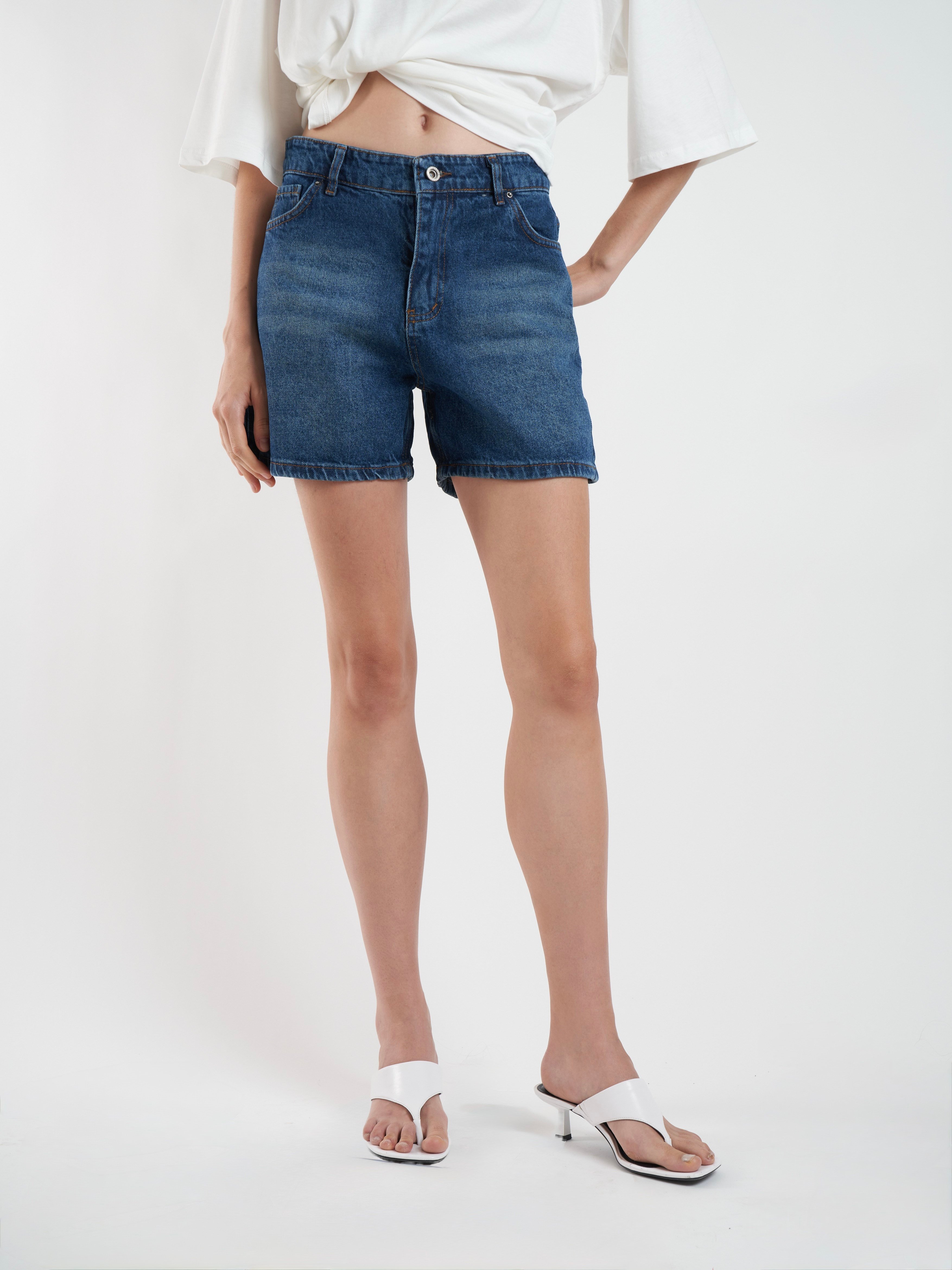 Cepli Jean Şort Yeşil Tint