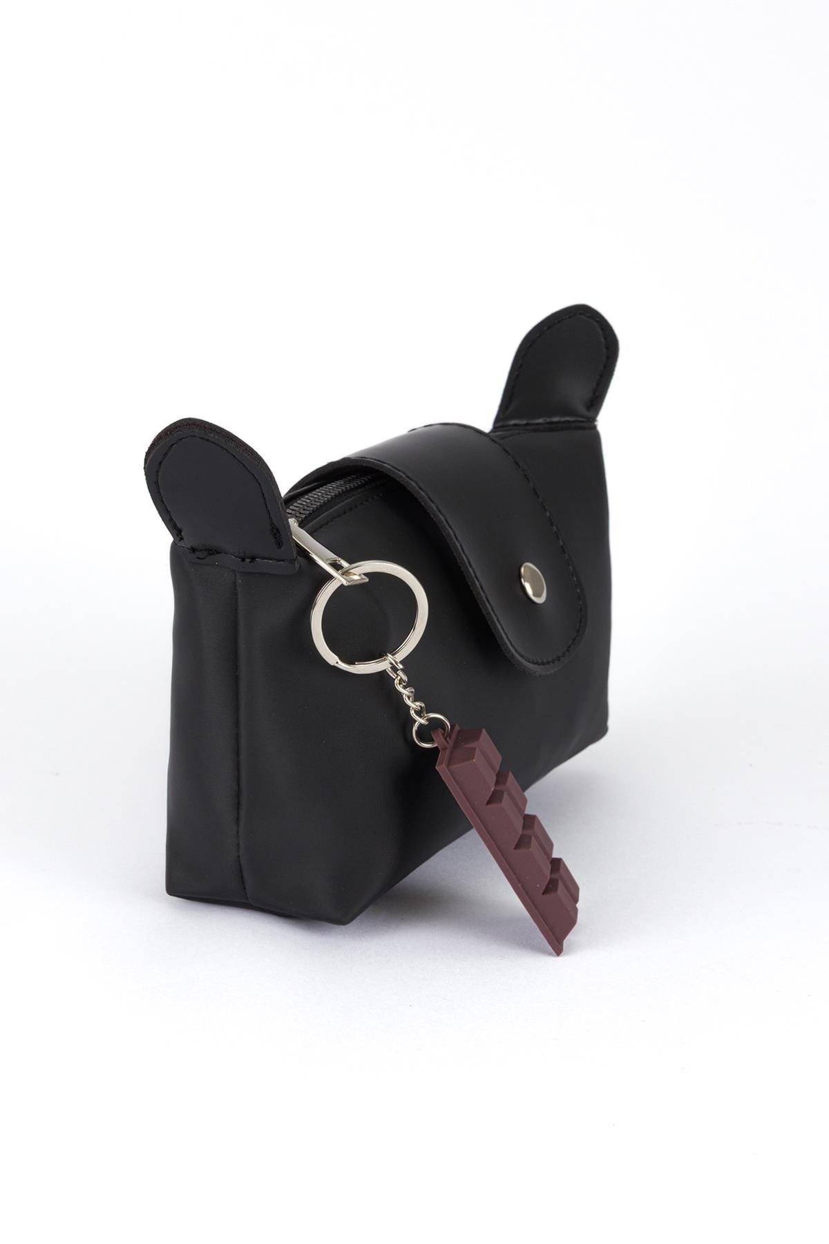 Charmlı Makyaj Çantası Siyah