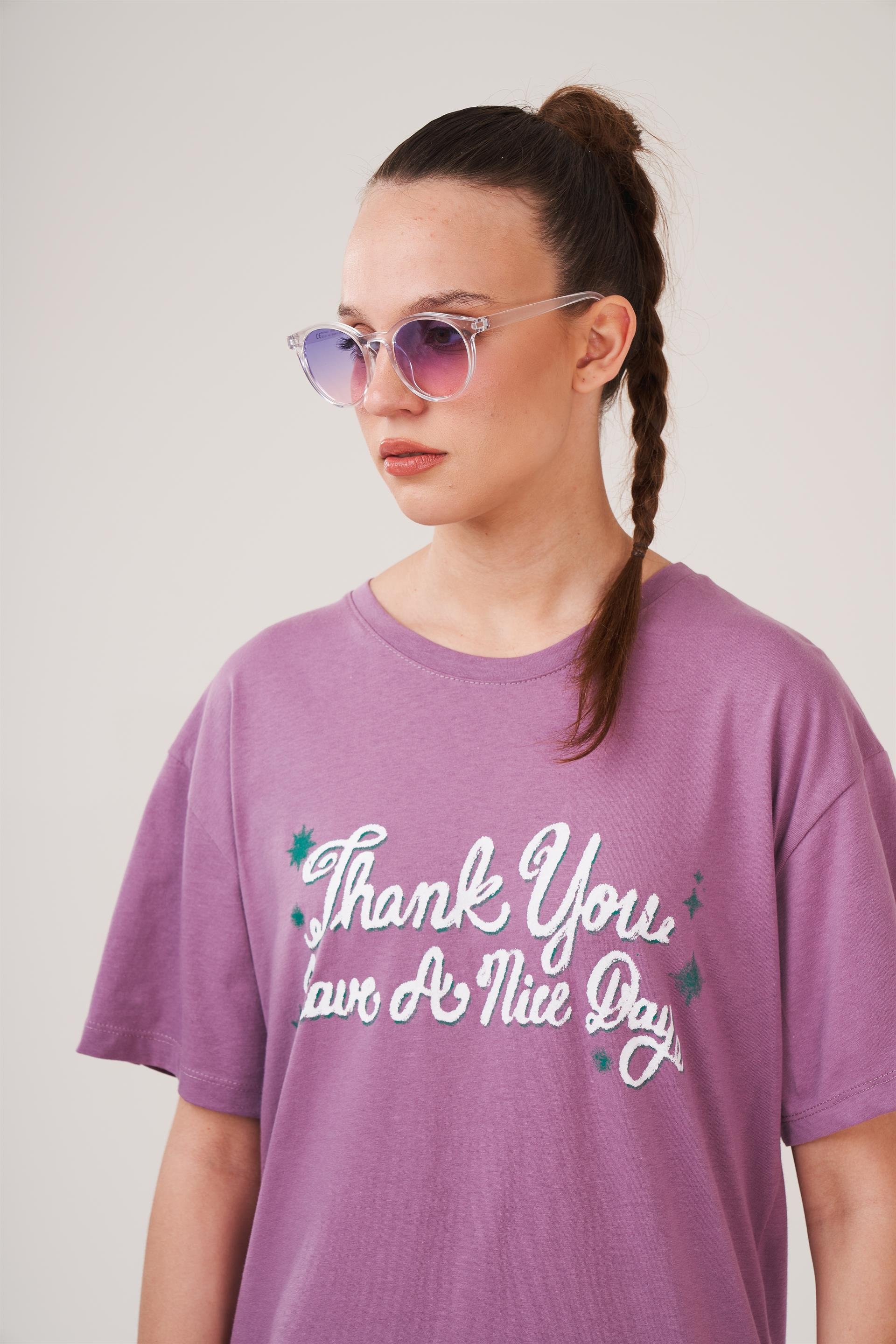 Çiçek Baskılı T-shirt