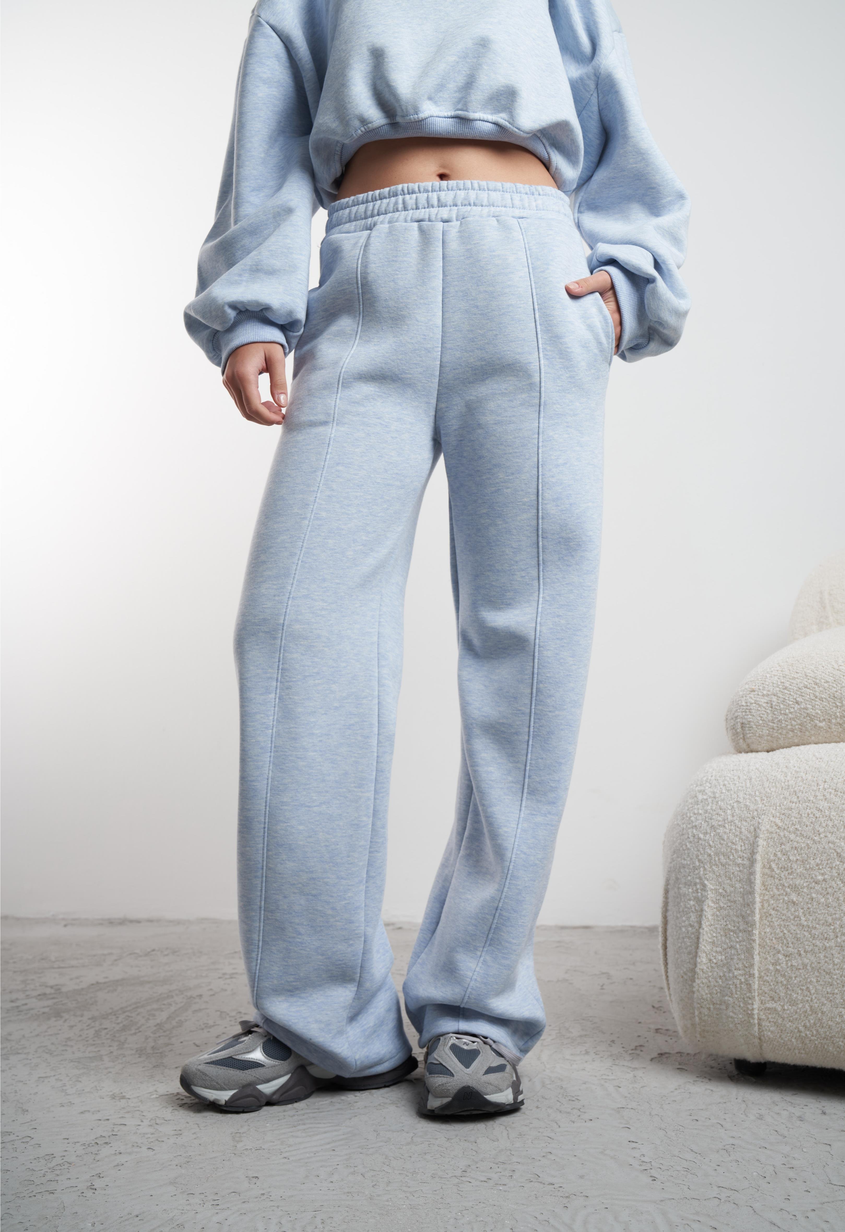 Çimalı Bol Paça Şardonlu Pantolon Mavimelanj