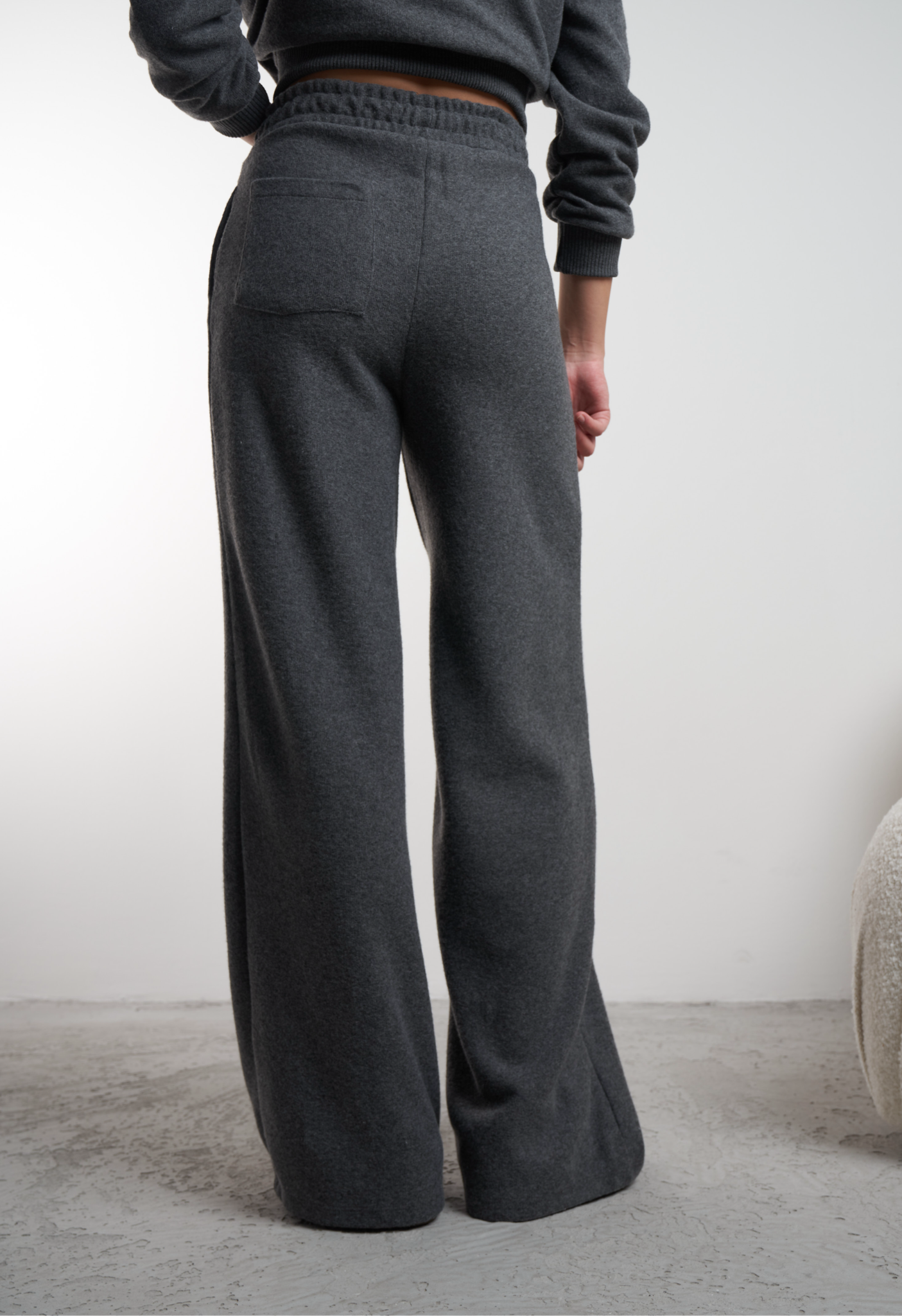 Çimalı Triko Bol Paça Pantolon Antrasit