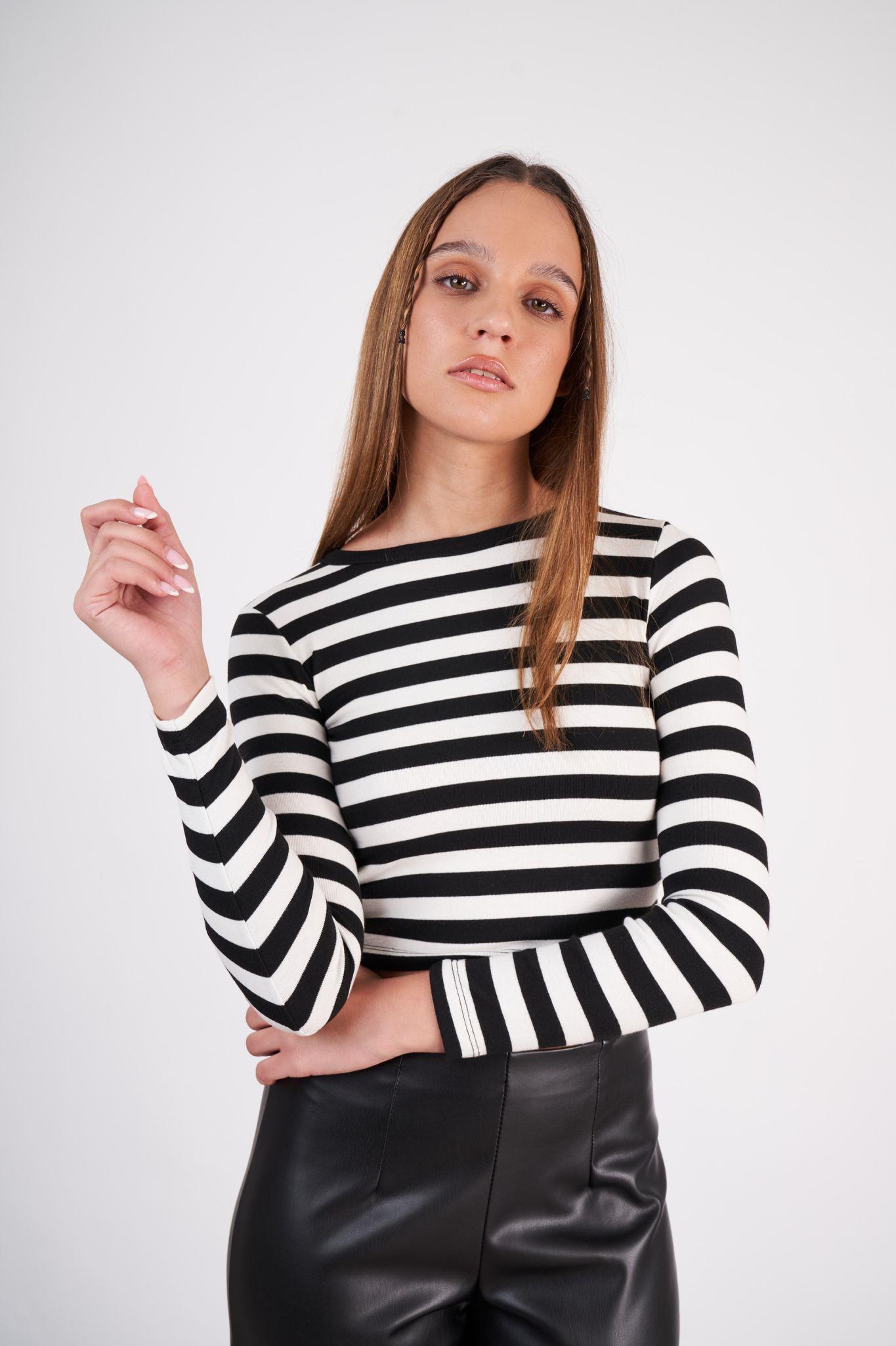Çizgili Basic Bluz