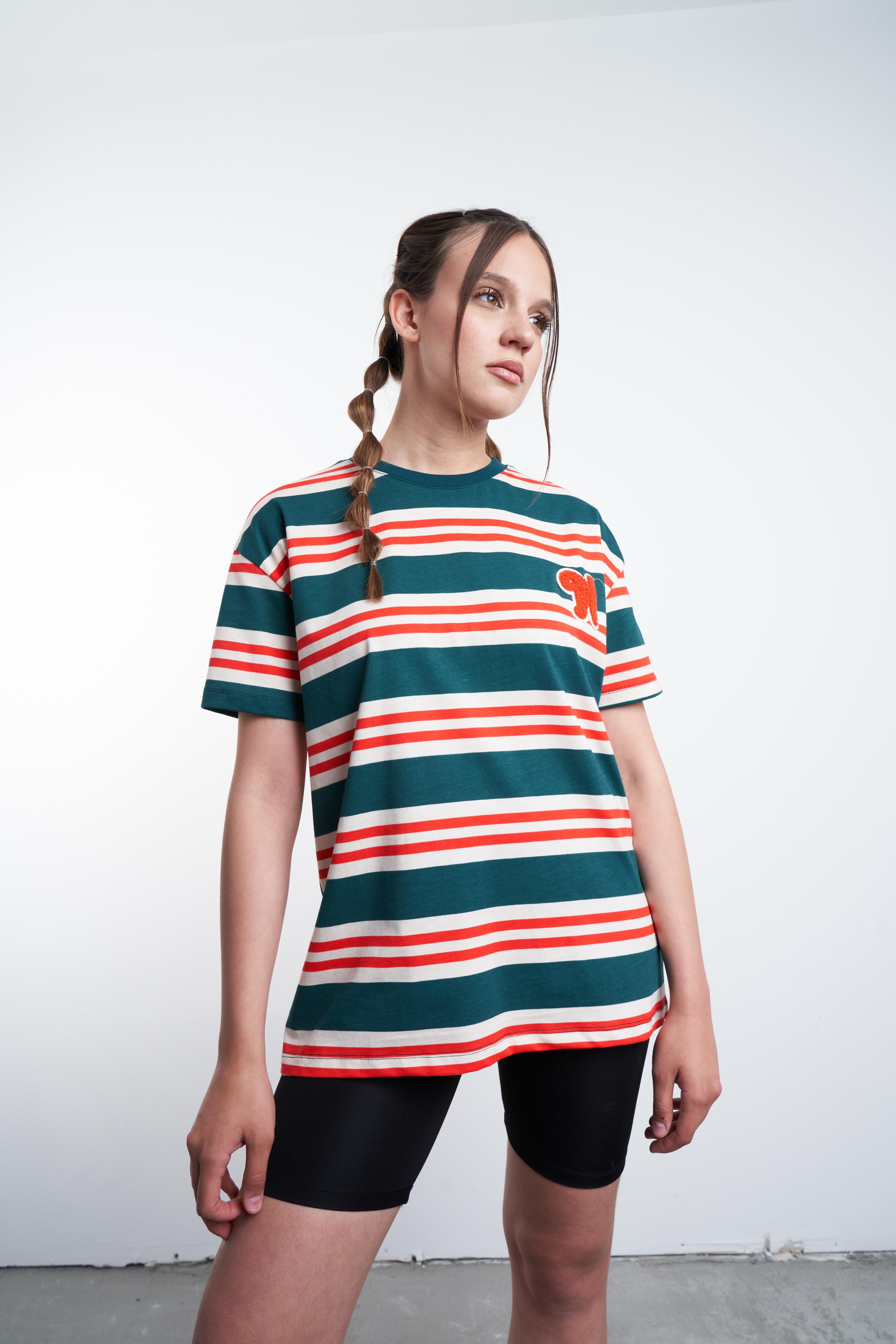 Çizgili T-shirt Yeşil