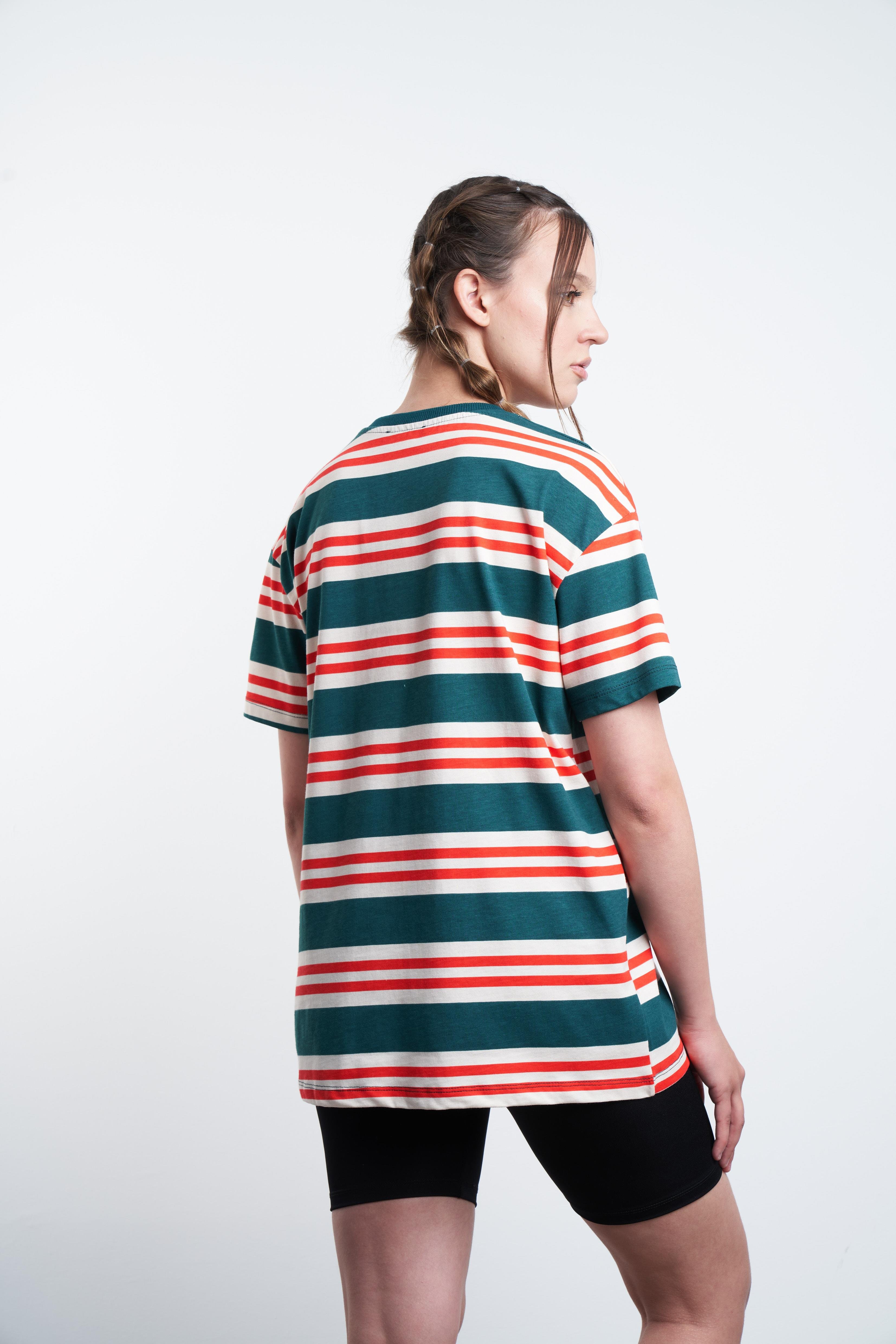 Çizgili T-shirt Yeşil