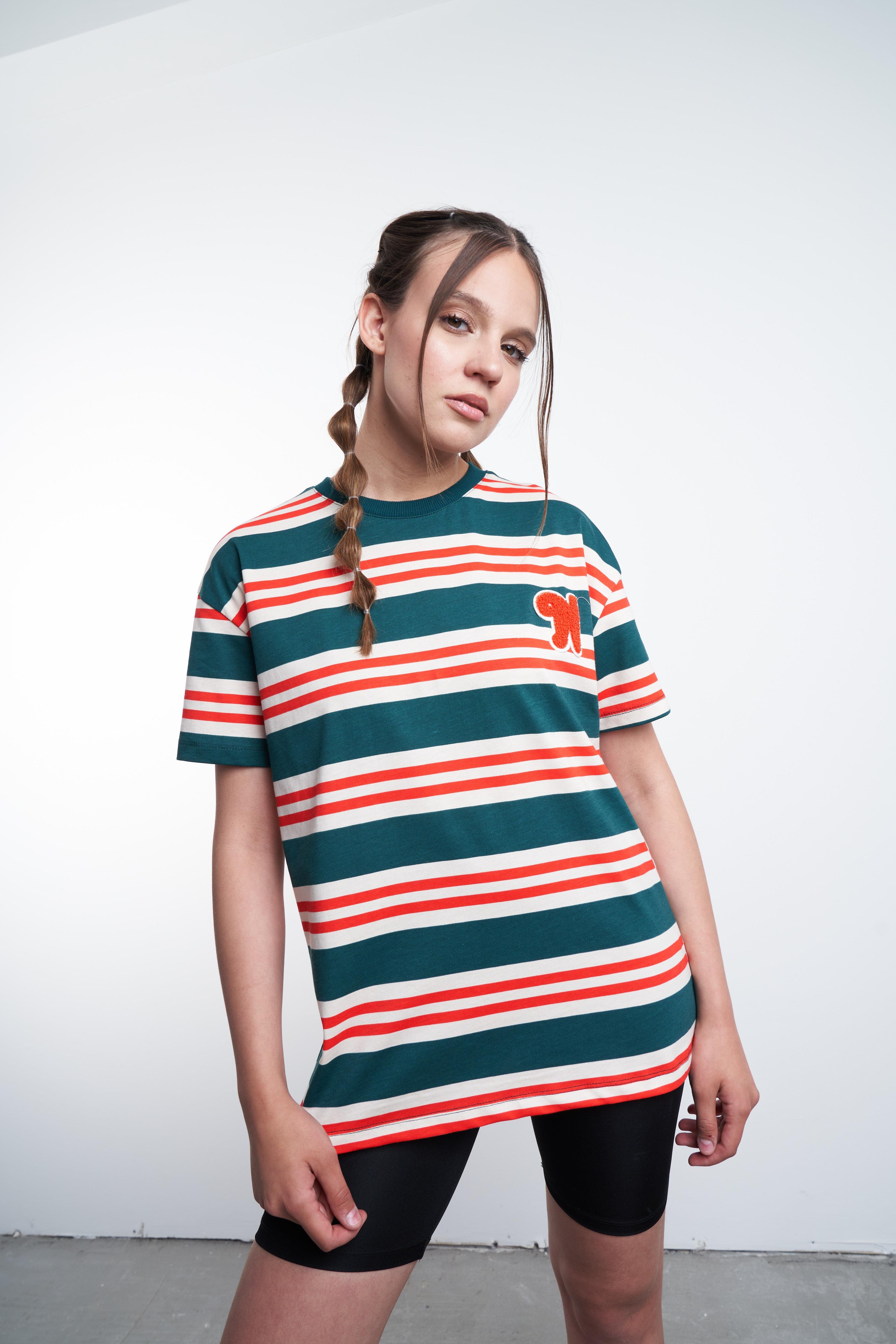 Çizgili T-shirt Yeşil