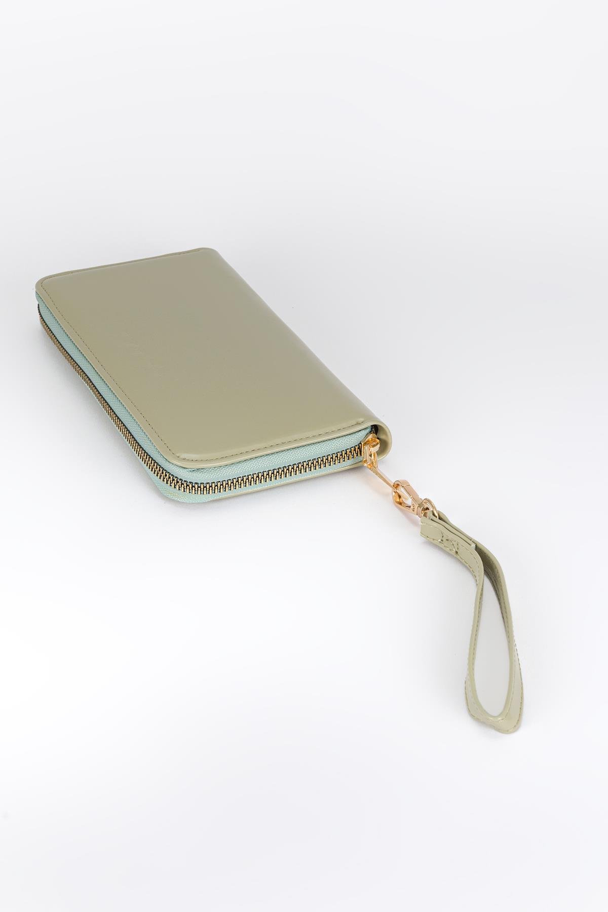 Clutch Mat Rugan Cüzdan Mint