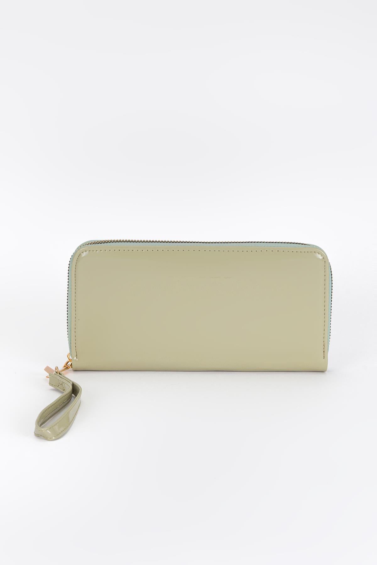 Clutch Mat Rugan Cüzdan Mint