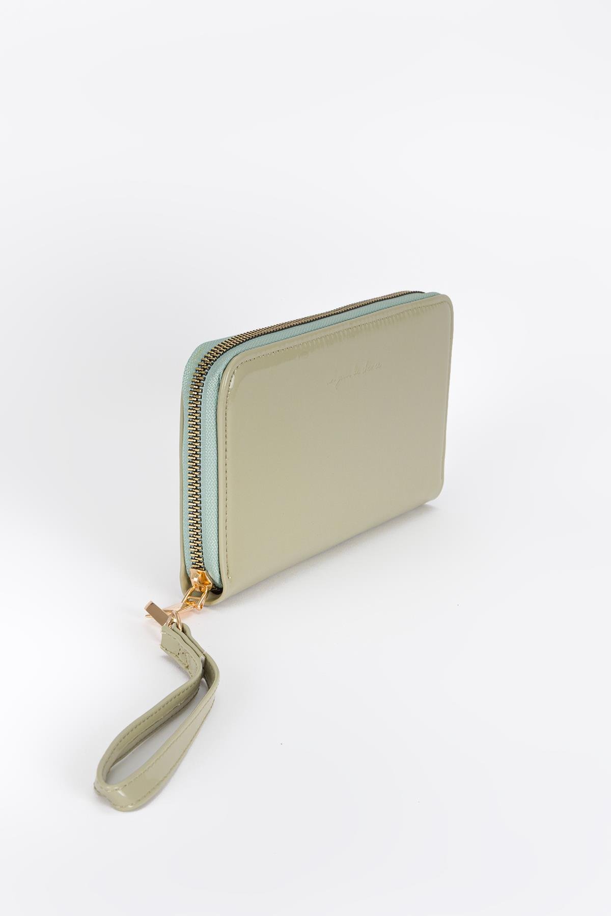 Clutch Mat Rugan Cüzdan Mint