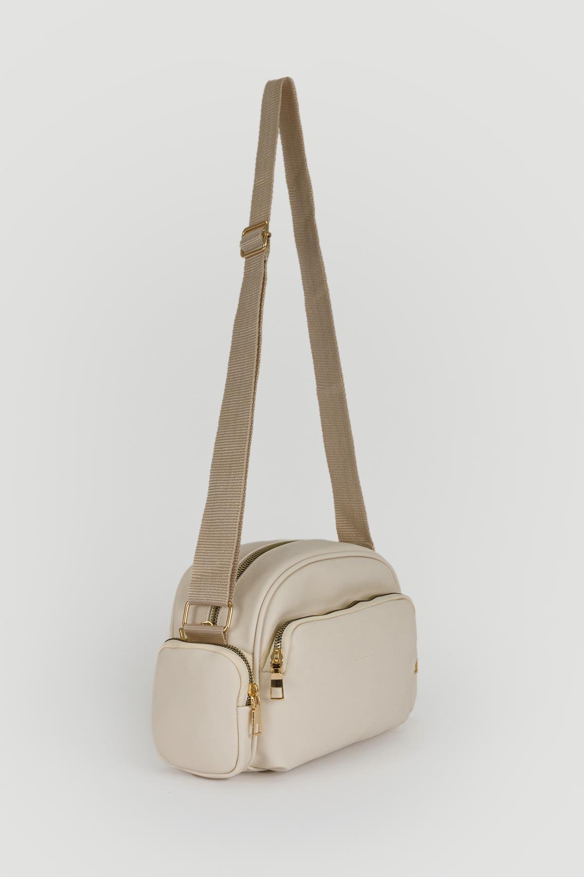 Çok Gözlü Çapraz Çanta Bej