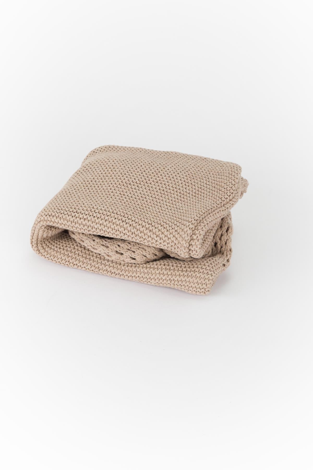 Delikli Basic Triko Çanta Vizon