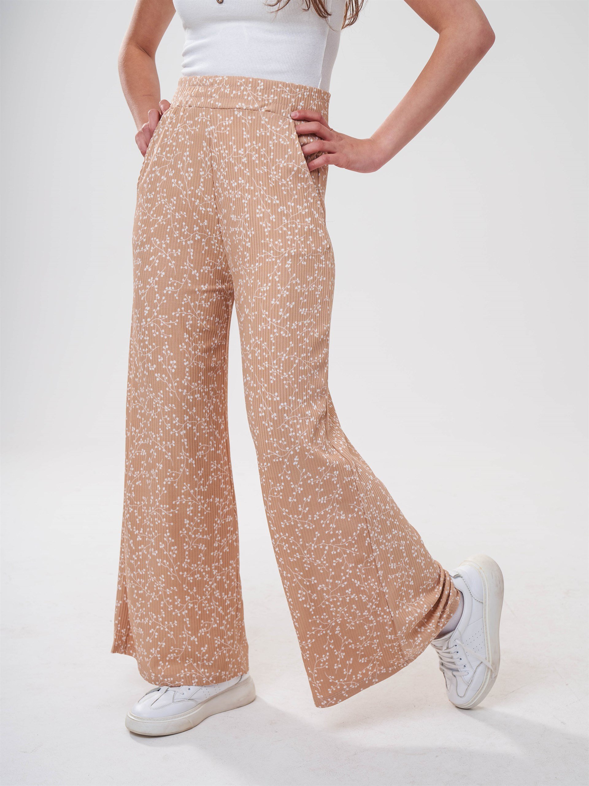 Desenli Bol Paça Pantolon