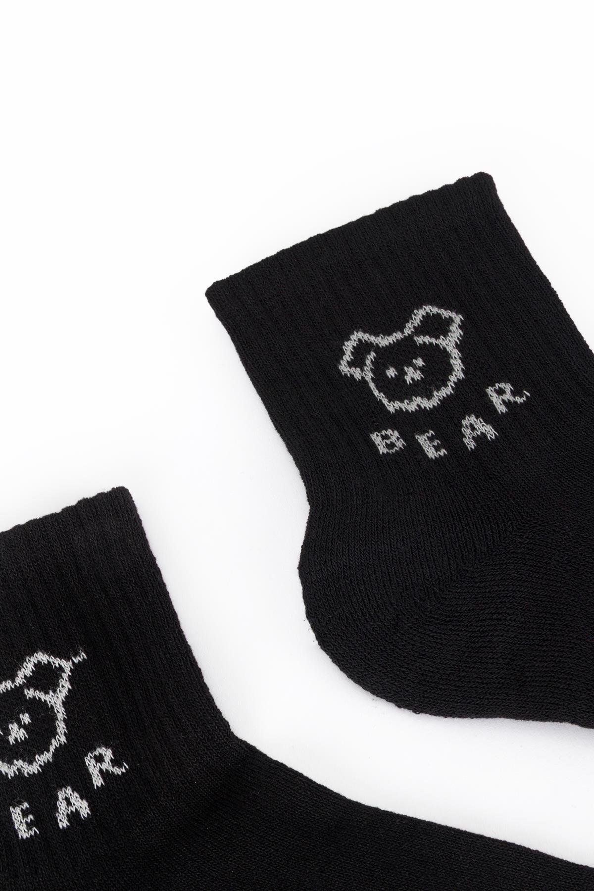 Desenli Uzun Penye Spor Çorap