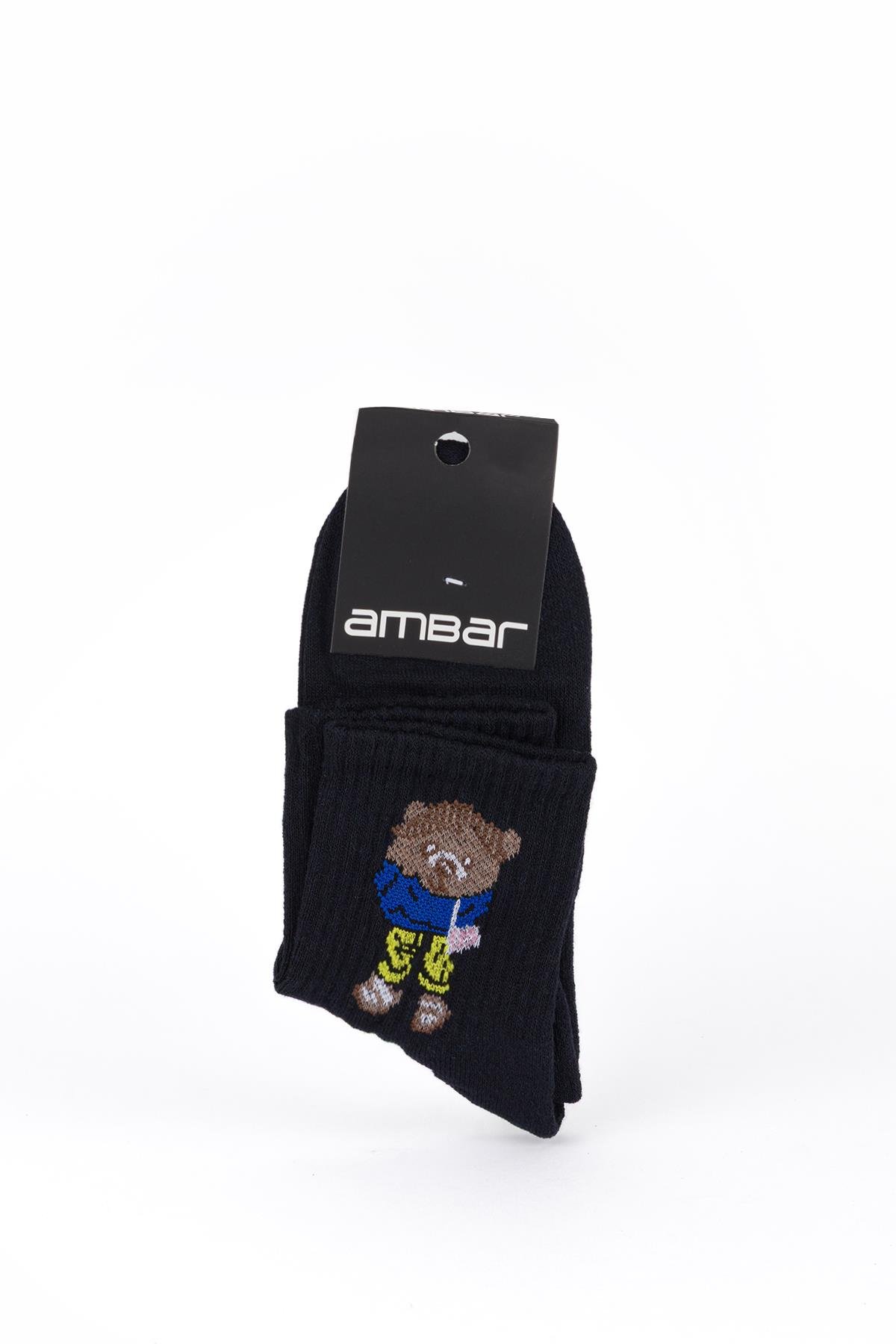 Desenli Uzun Penye Spor Çorap