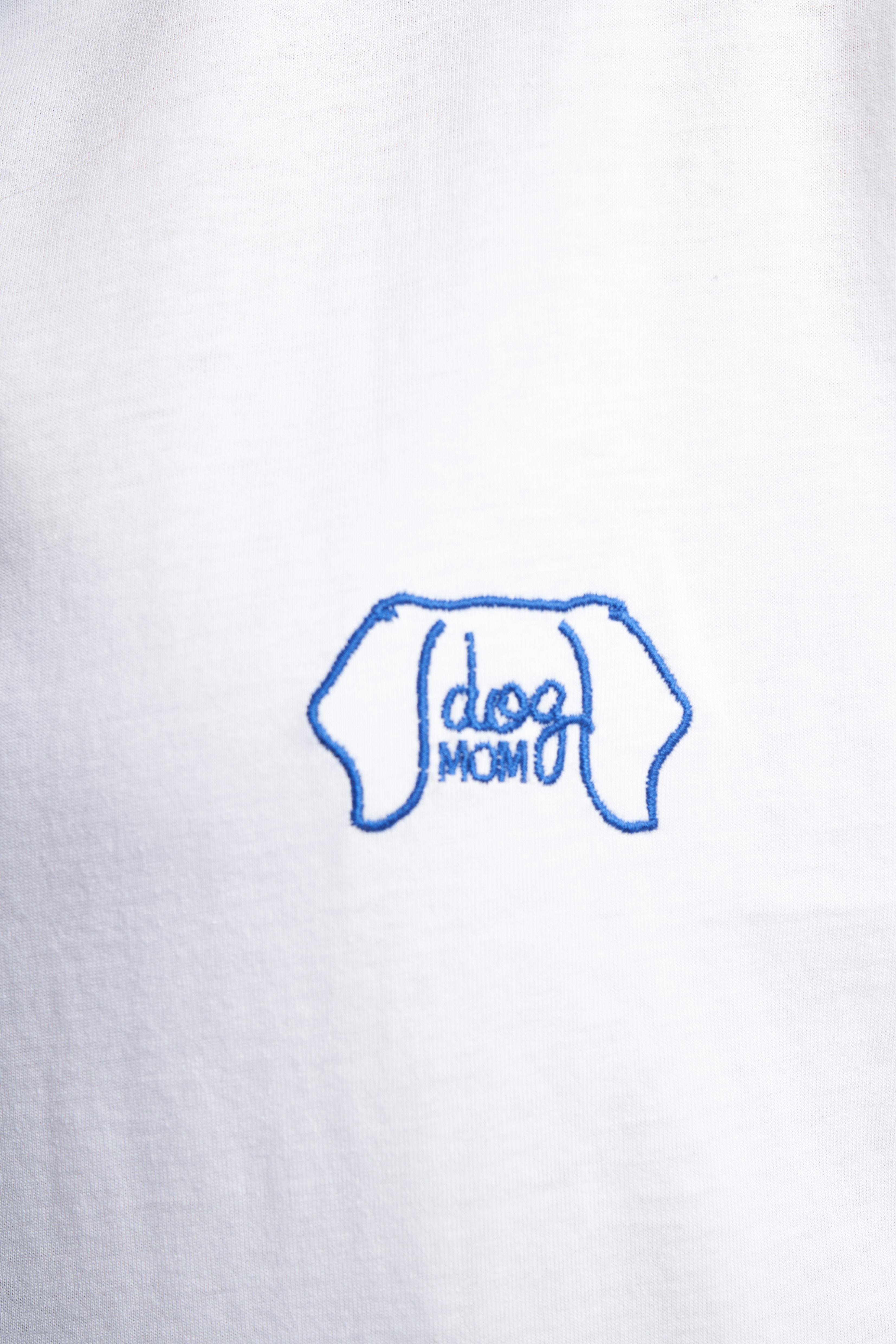 Dog Nakış Baskılı T-shirt Beyaz
