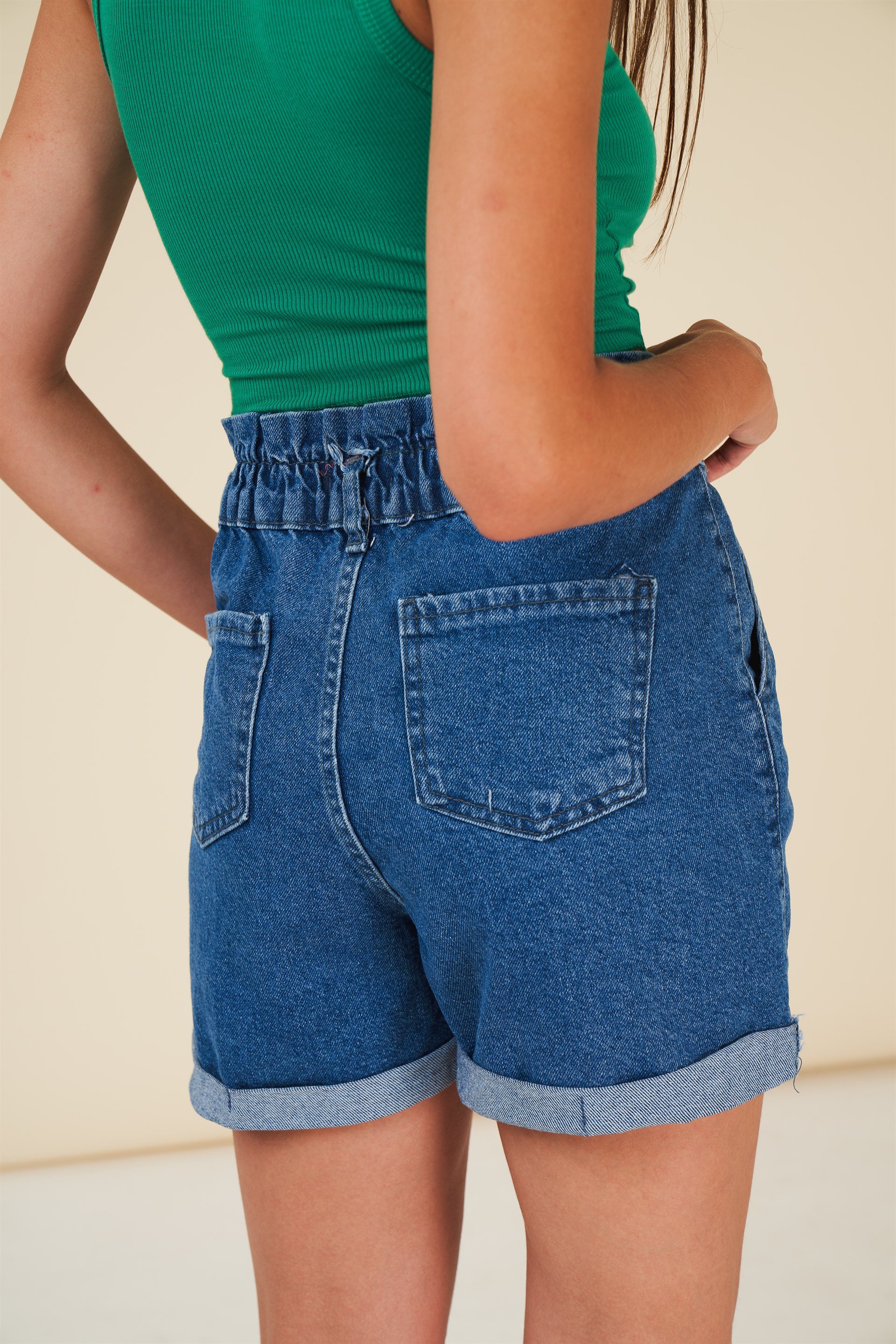 Duble Paça Mini Jean Şort
