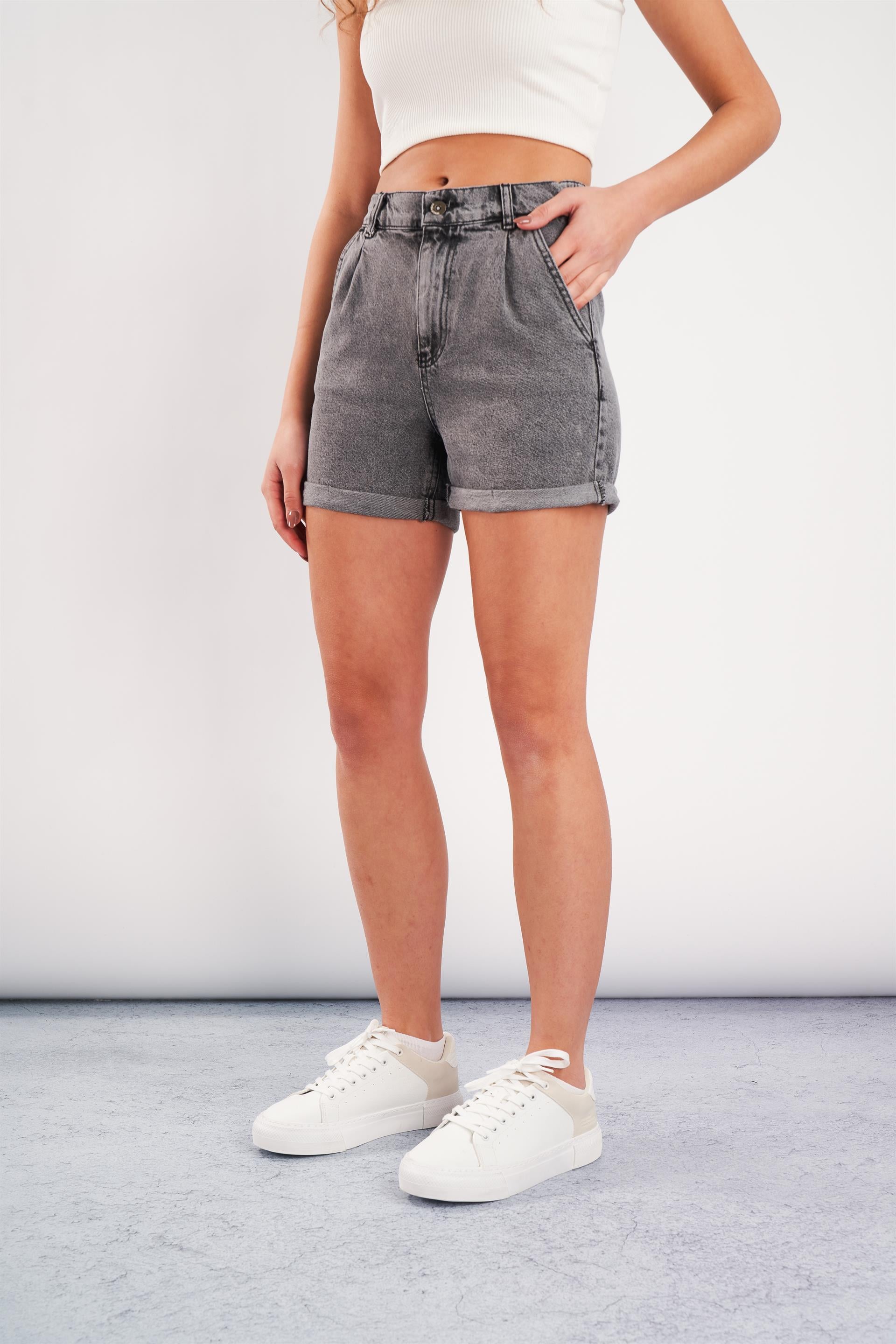 Duble Paça Mini Jean Şort