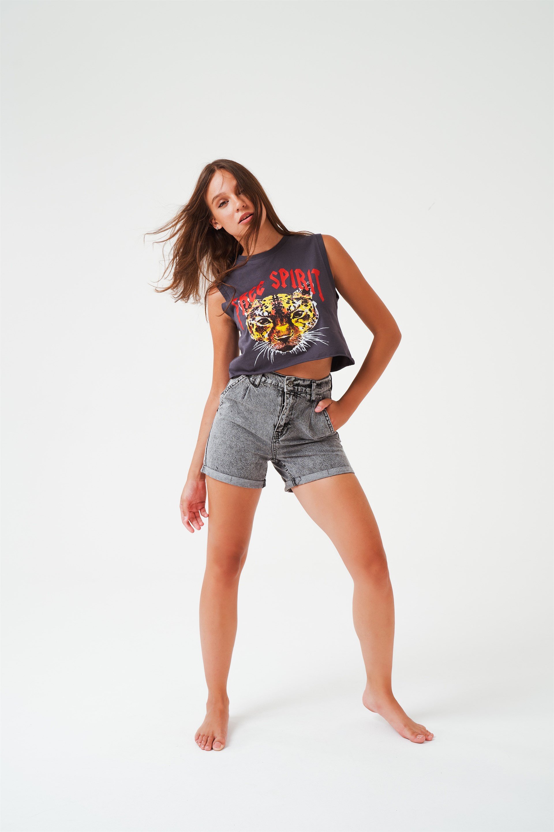 Duble Paça Mini Jean Şort