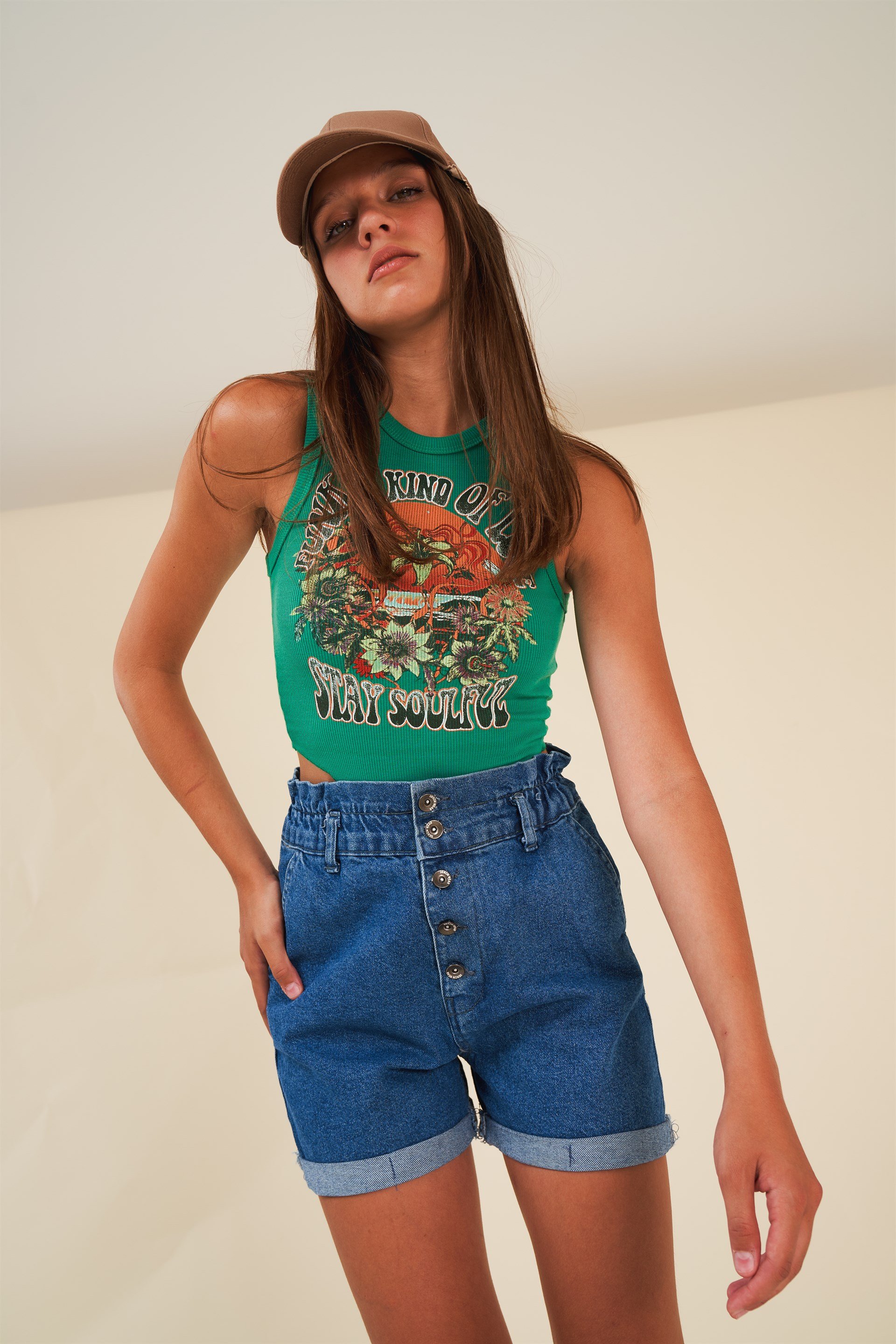 Duble Paça Mini Jean Şort