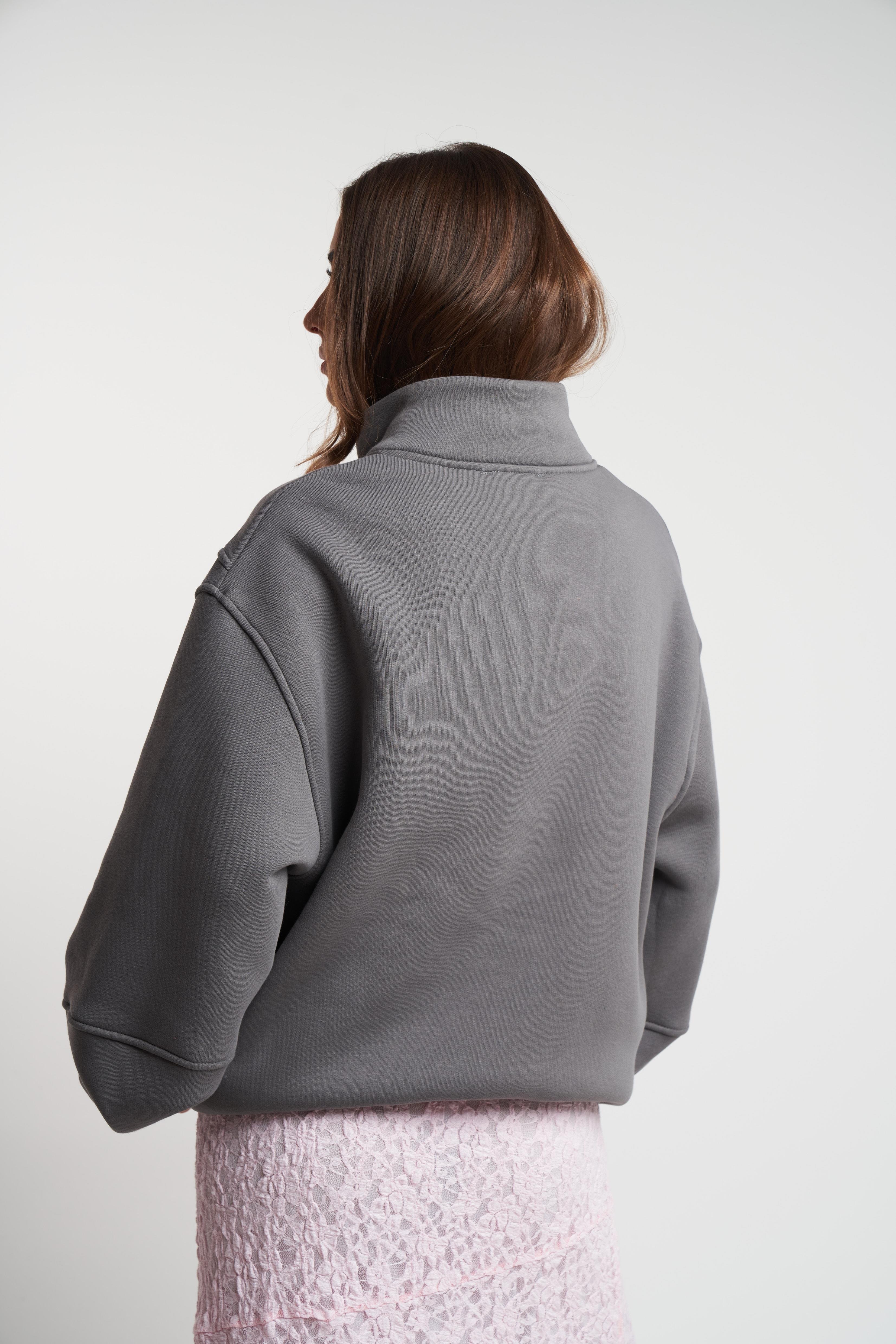 Easy Fuel Baskılı Şardonlu Sweatshirt Koyu Gri