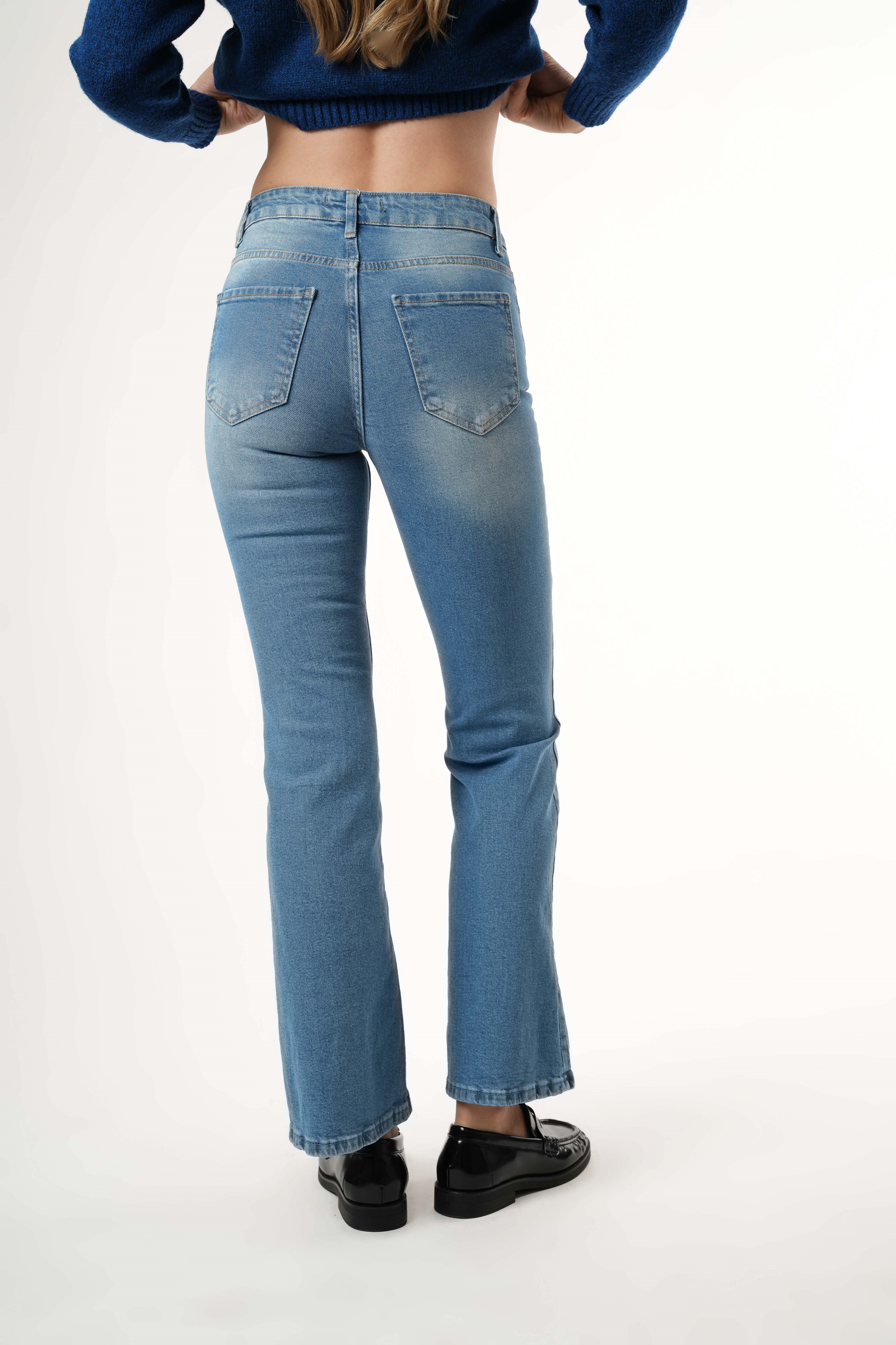 Flare Fit Jean Pantolon Açık Mavi