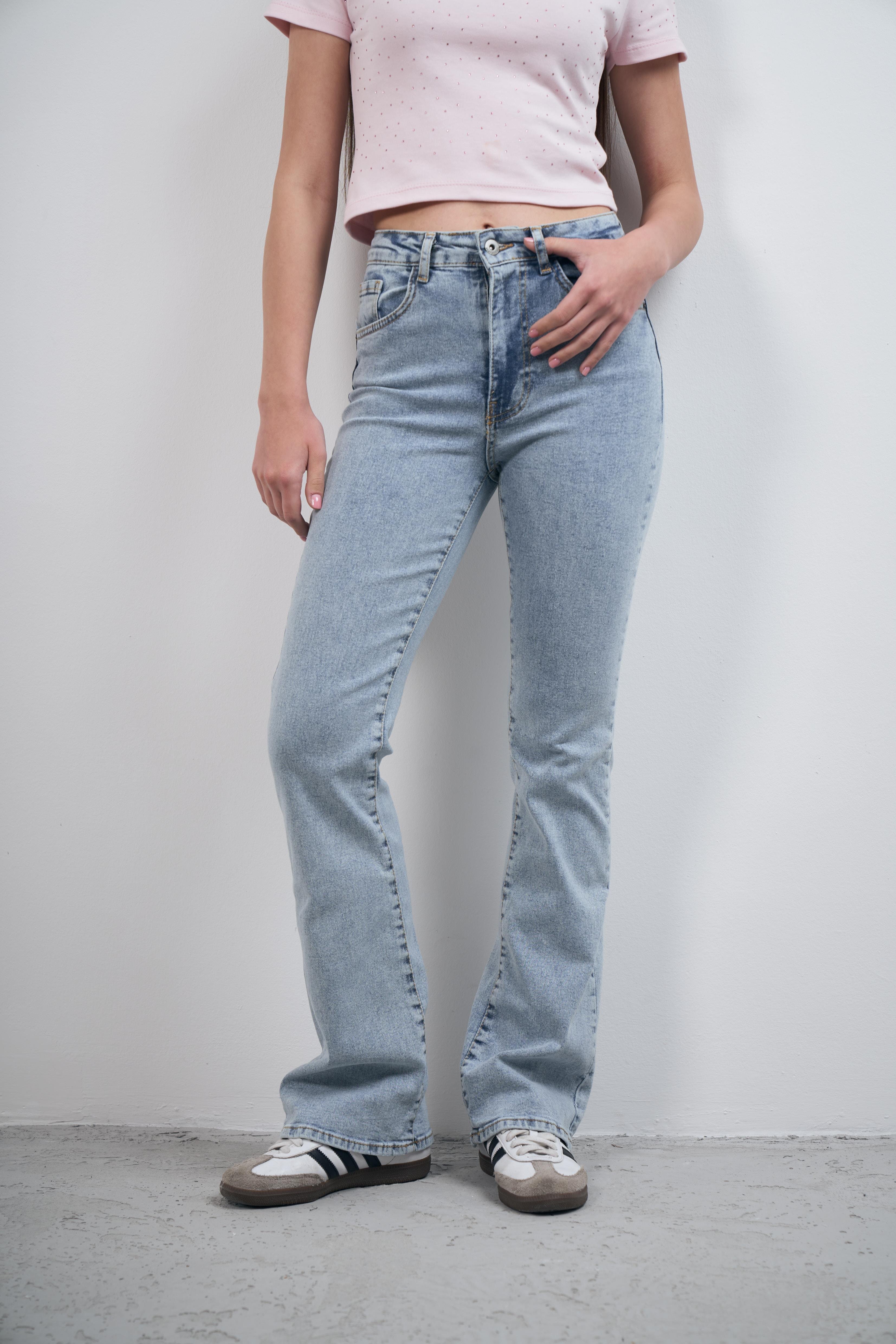 Flare Fit Jean Pantolon Açık Mavi