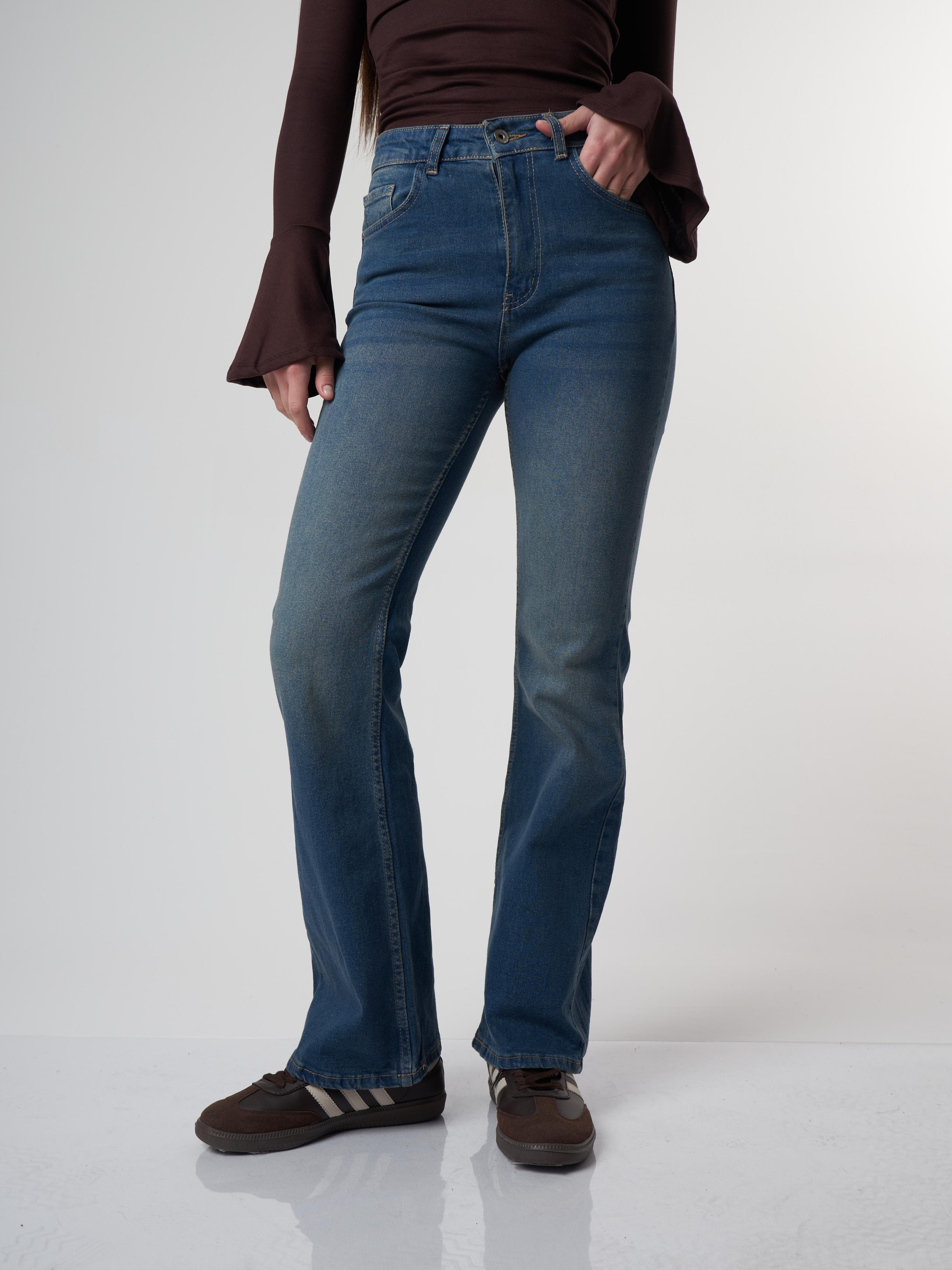 Flare Fit Jean Pantolon Kahve Tint