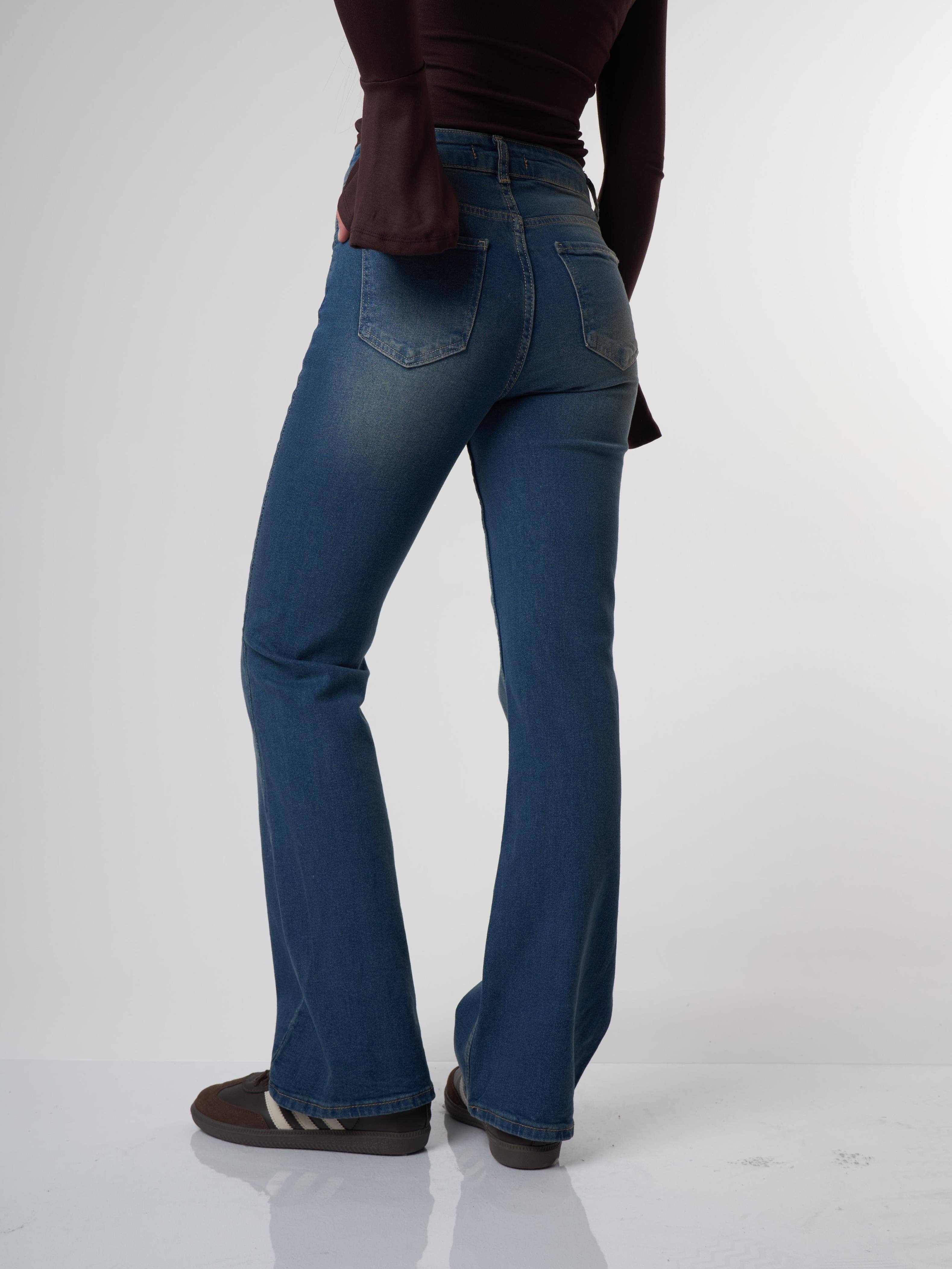 Flare Fit Jean Pantolon Kahve Tint