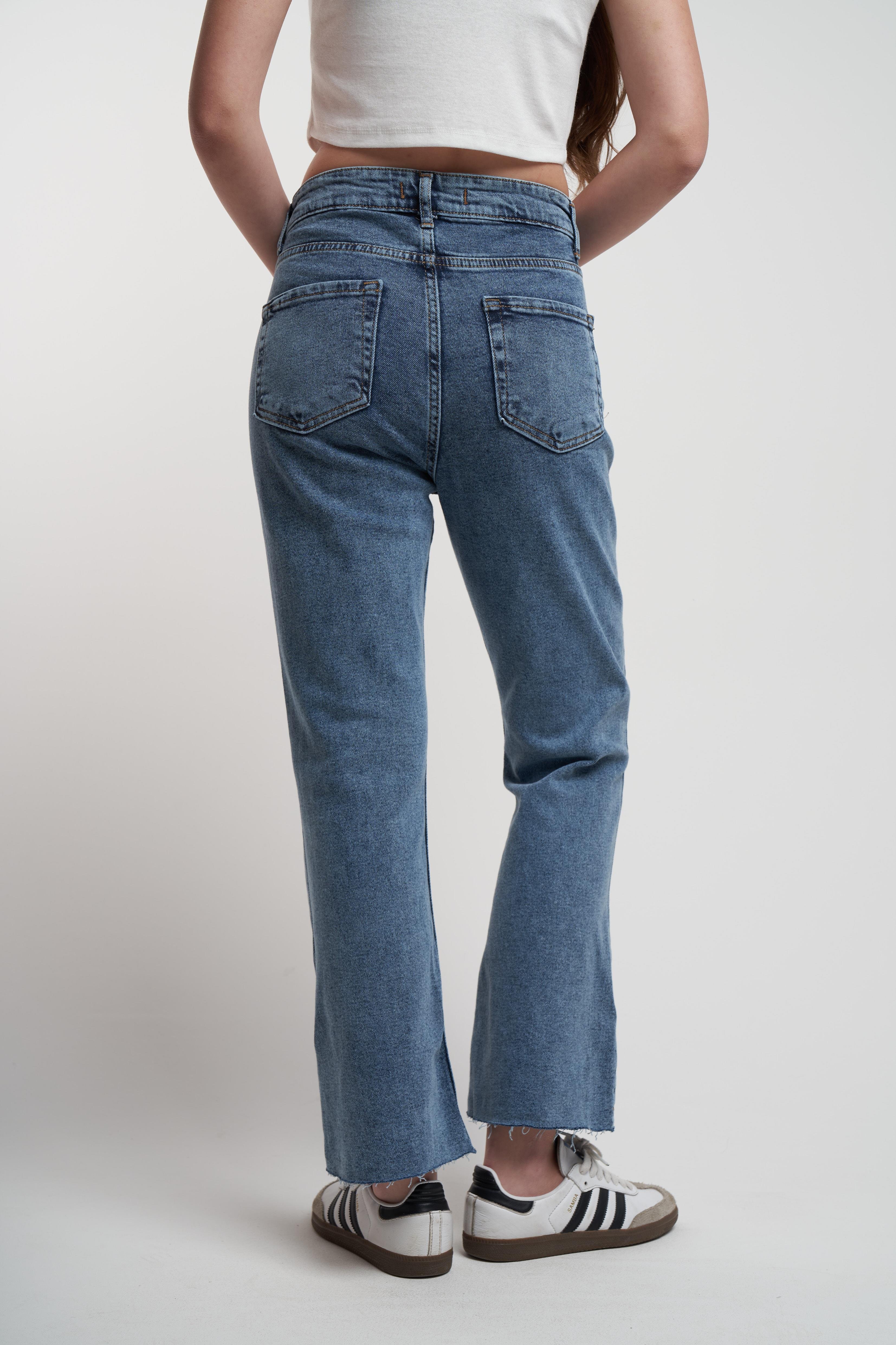 Flare Fit Jean Pantolon Mavi