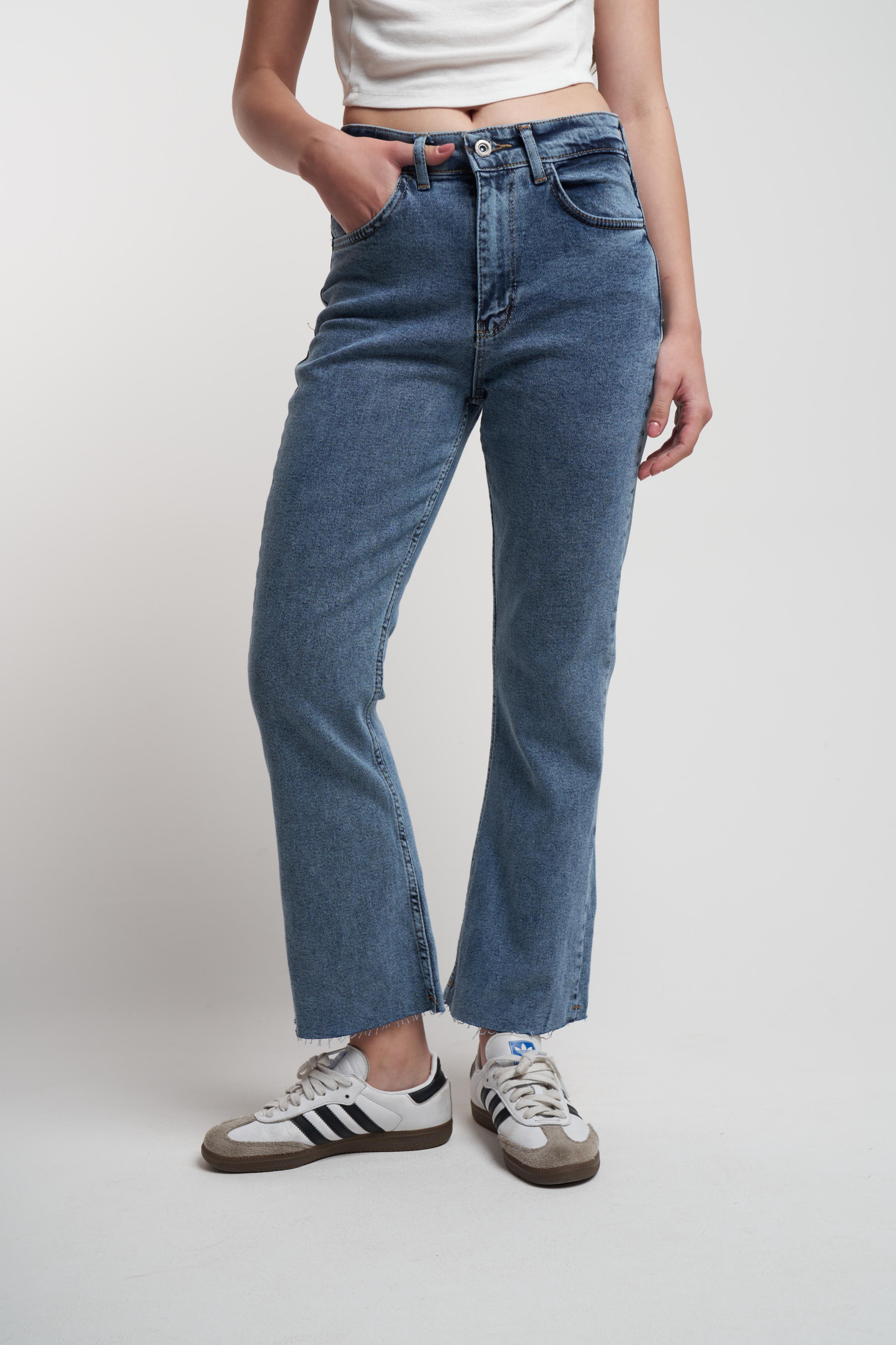 Flare Fit Jean Pantolon Mavi