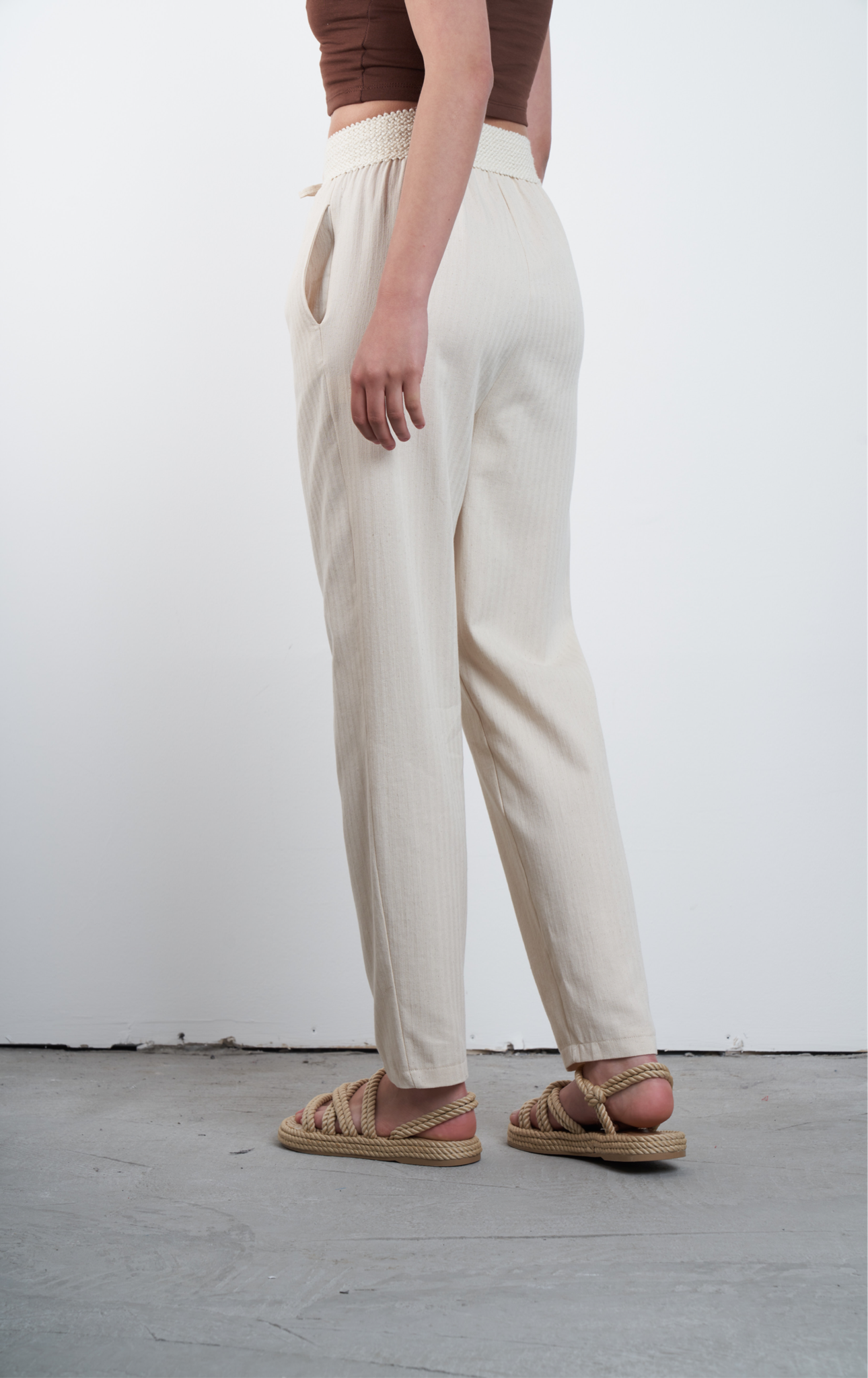 Gabardin Pantolon Natural