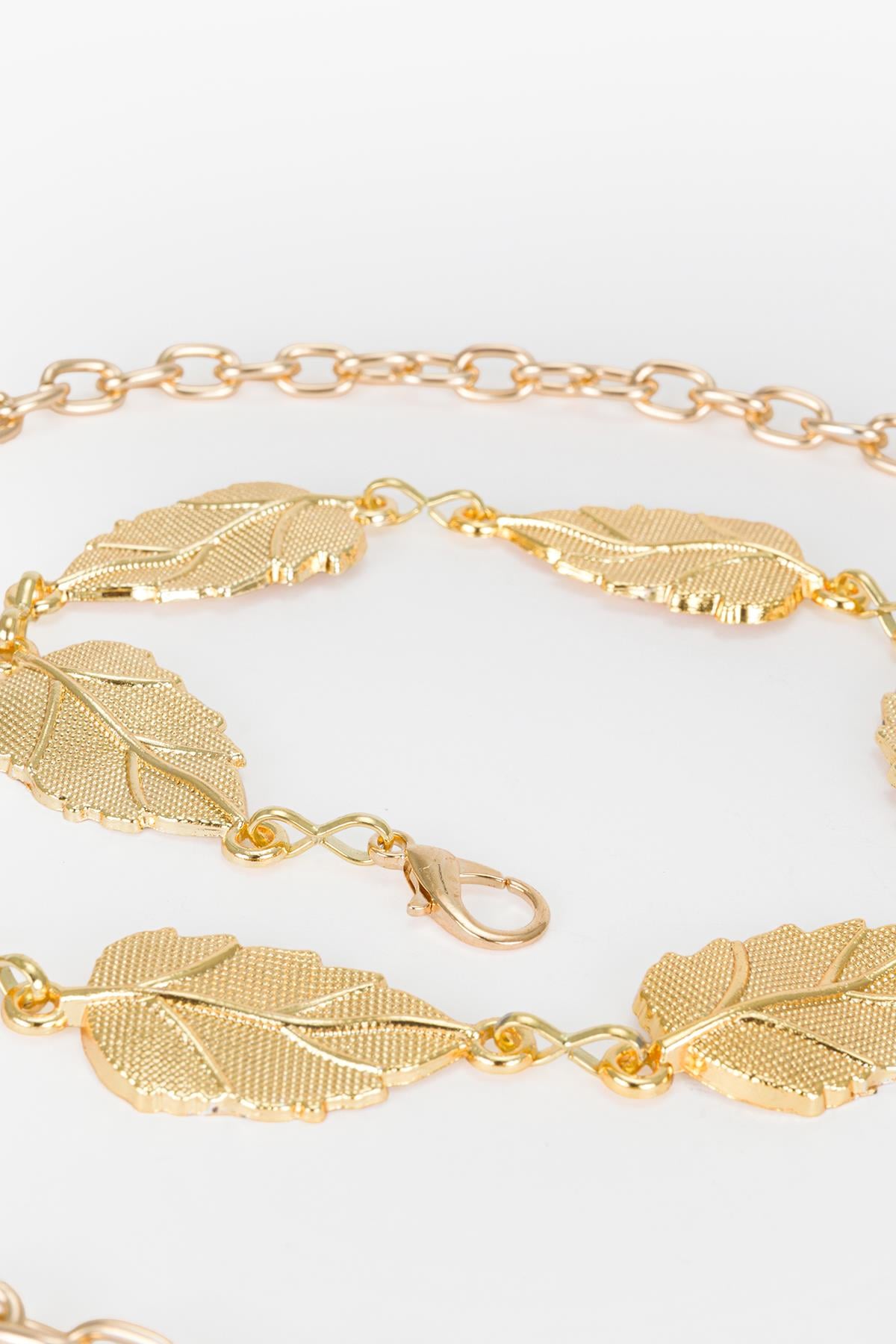 Gold Yaprak Zincir Kemer