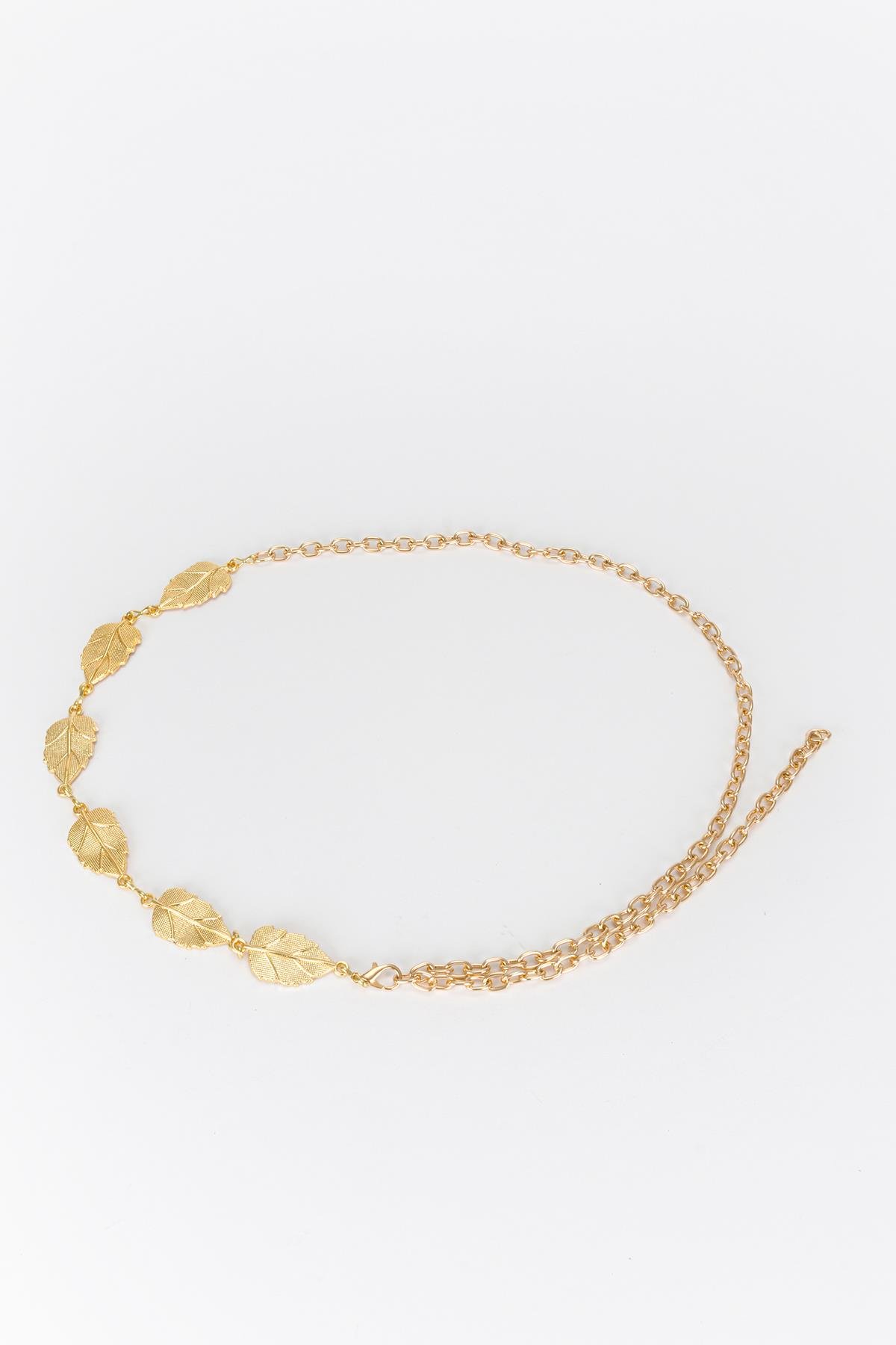 Gold Yaprak Zincir Kemer