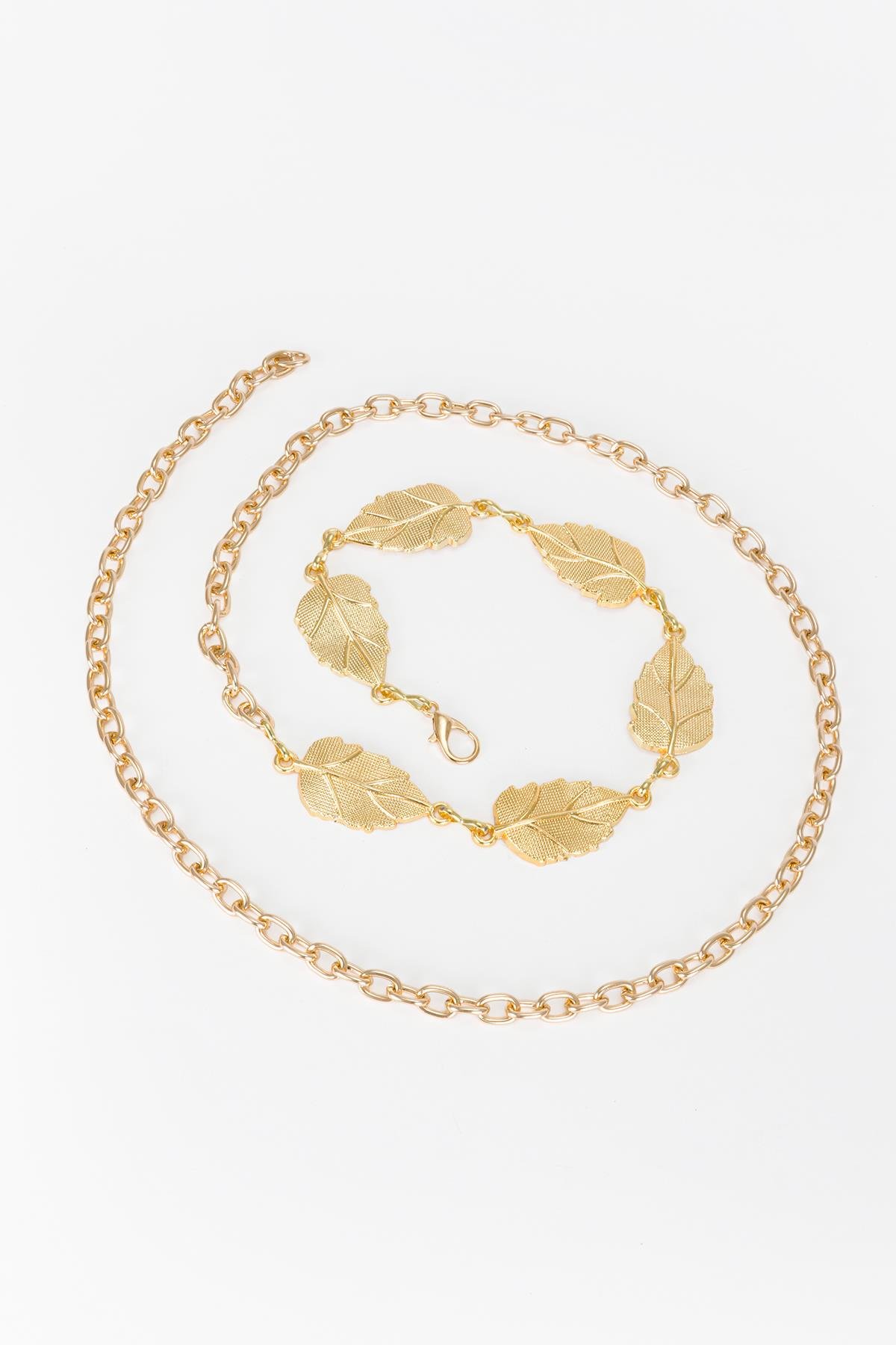 Gold Yaprak Zincir Kemer