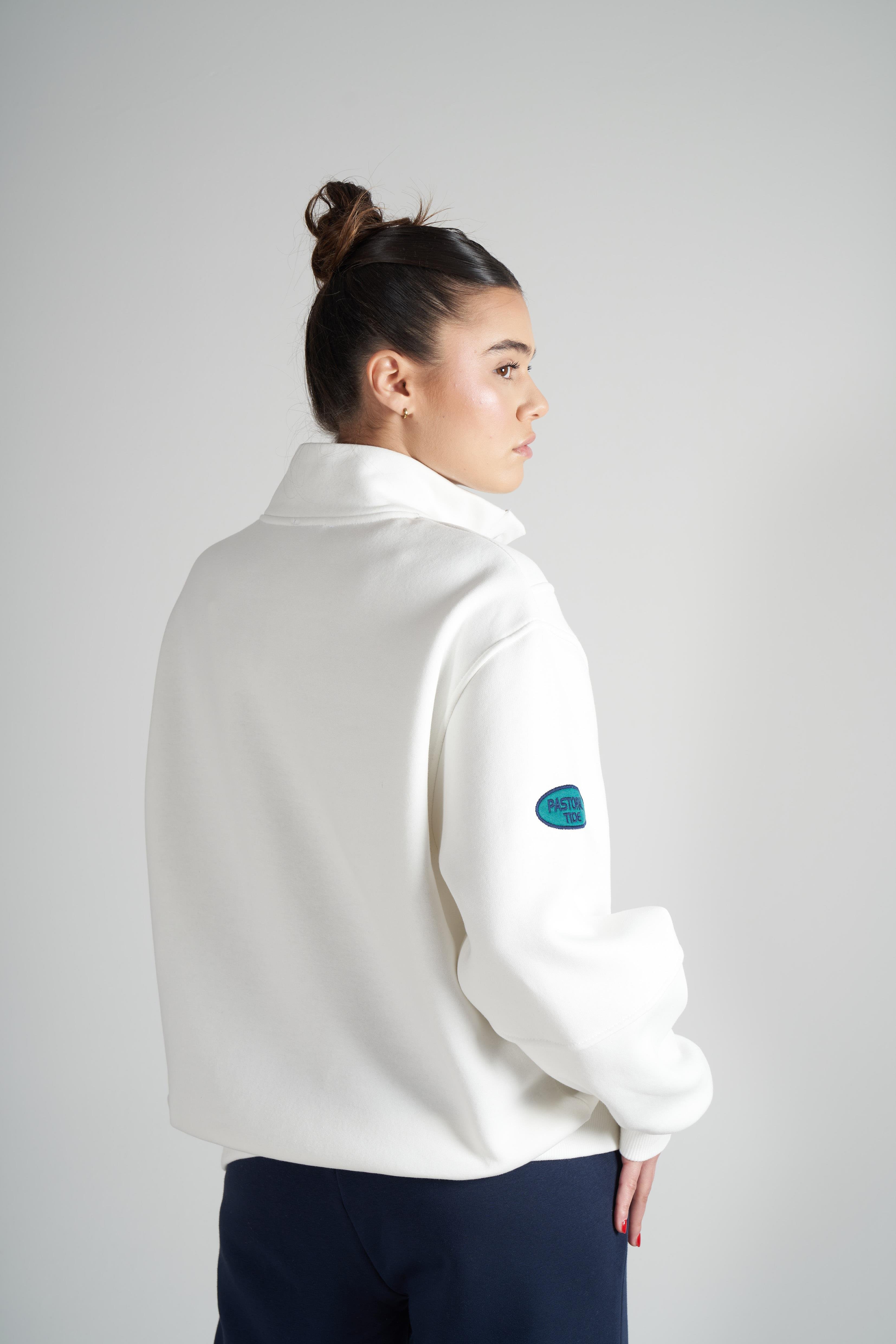 Good Evening Baskılı Şardonlu Sweatshirt Ekru