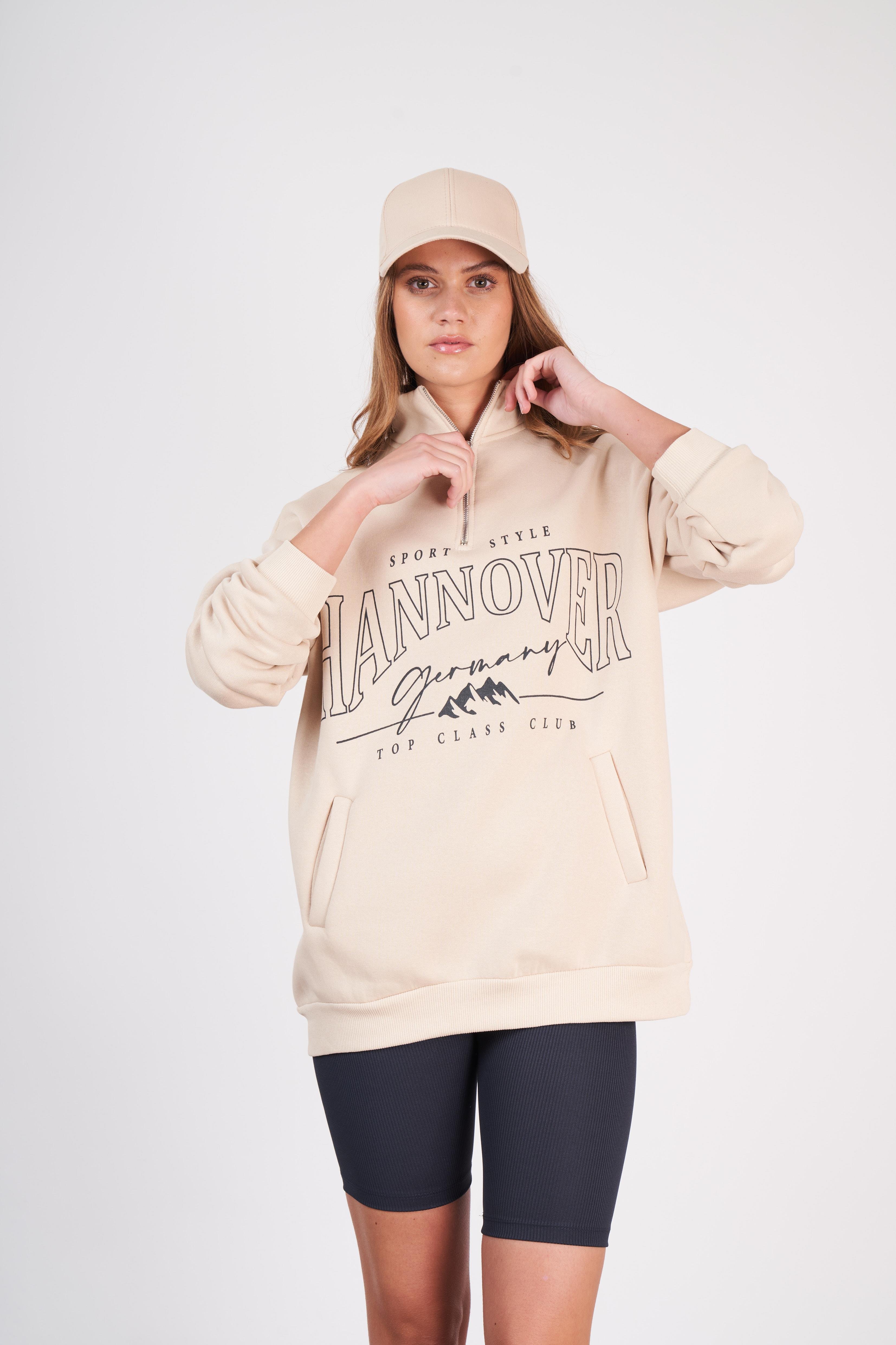 Hannover Baskılı Sweatshirt Taş